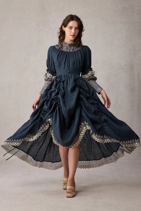 Elowen 27 | Lace Linen dress gown ( 2 way to wear ) ColorfastMaterial