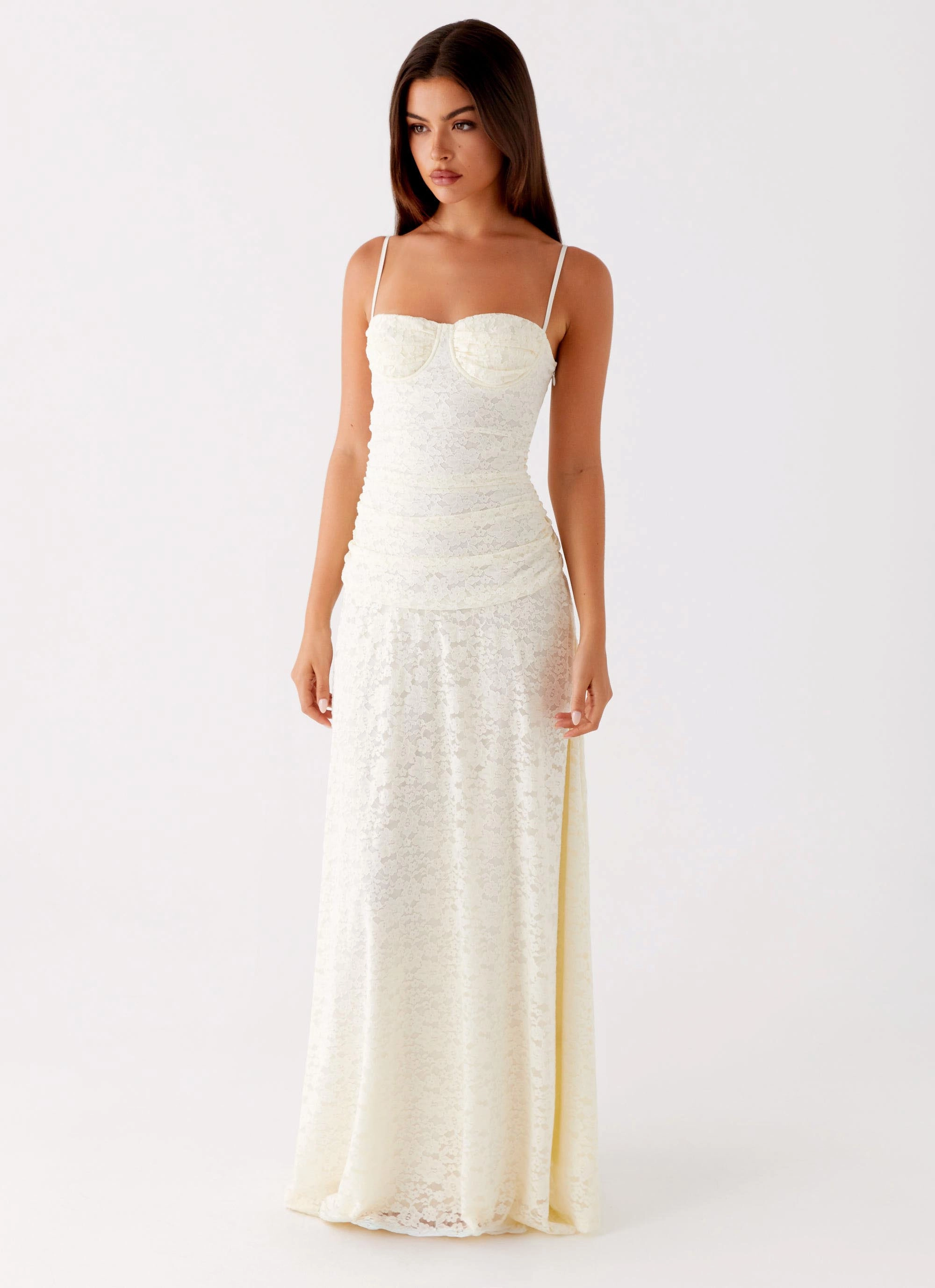 Elsa Maxi Dress - Ivory Calm Shine Autumn Look