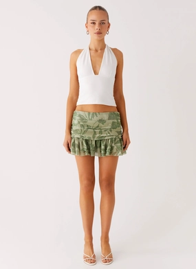 Elspeth Frill Mini Skirt - Jade Fern UVProtectionCoating