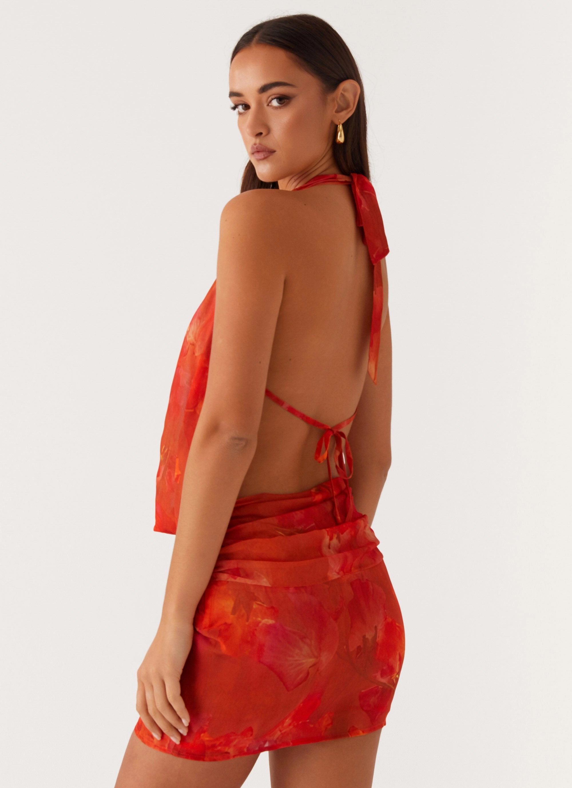 Lightweight Fit Power Soft Elysia Chiffon Mini Dress - Amber