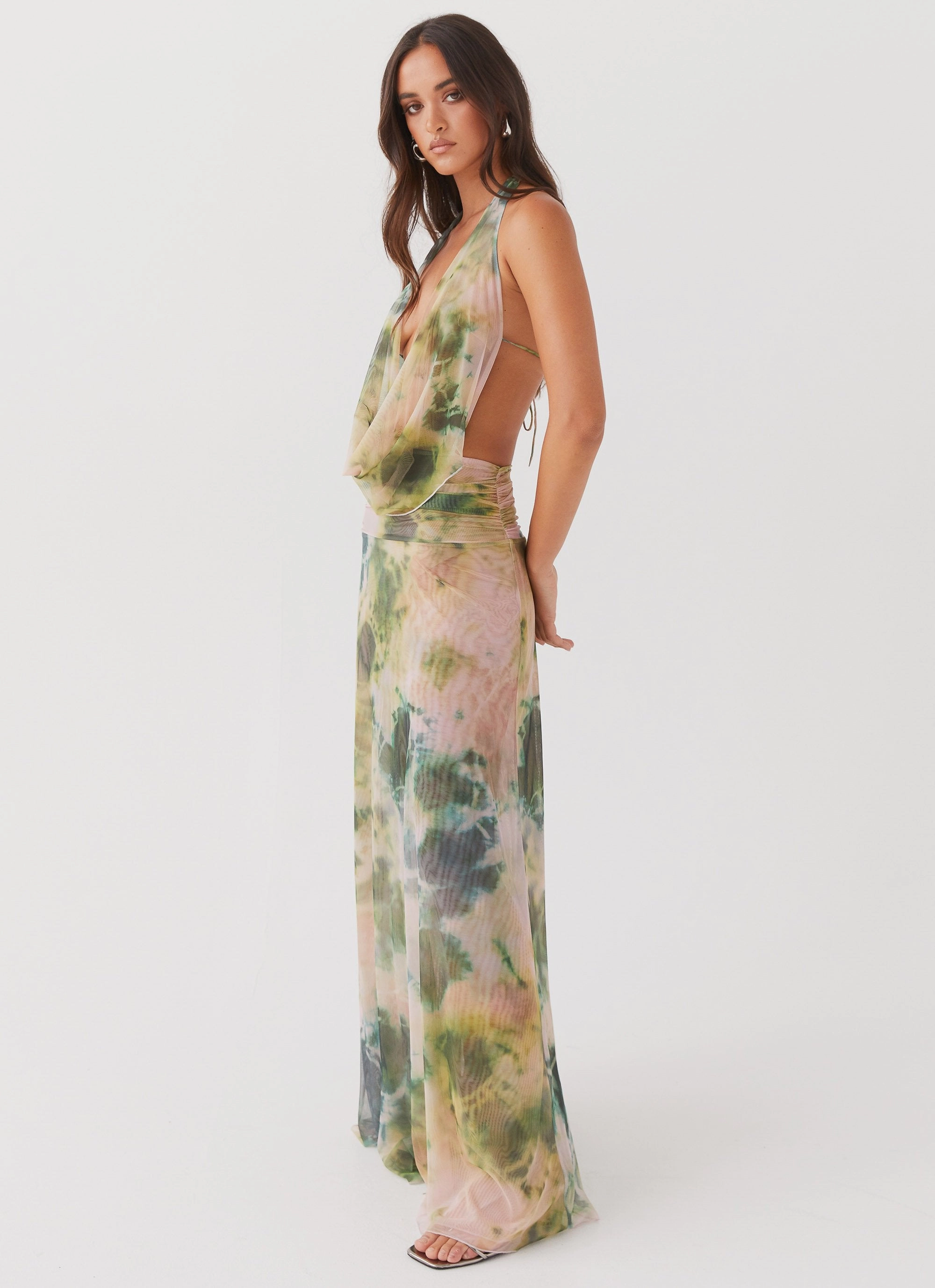 Elysia Mesh Maxi Dress - Rainforest Wrap style Soft Flow
