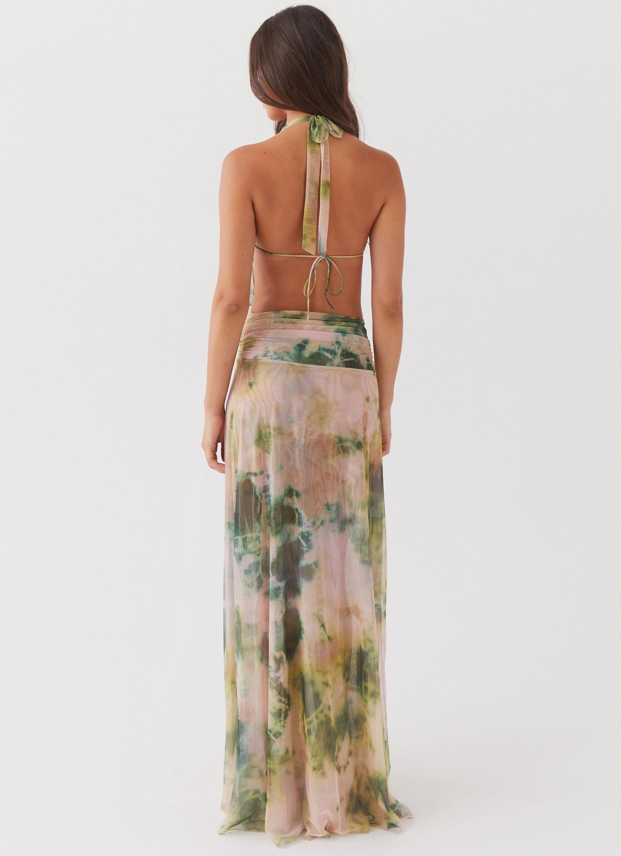Mid Fit Elysia Mesh Maxi Dress - Rainforest