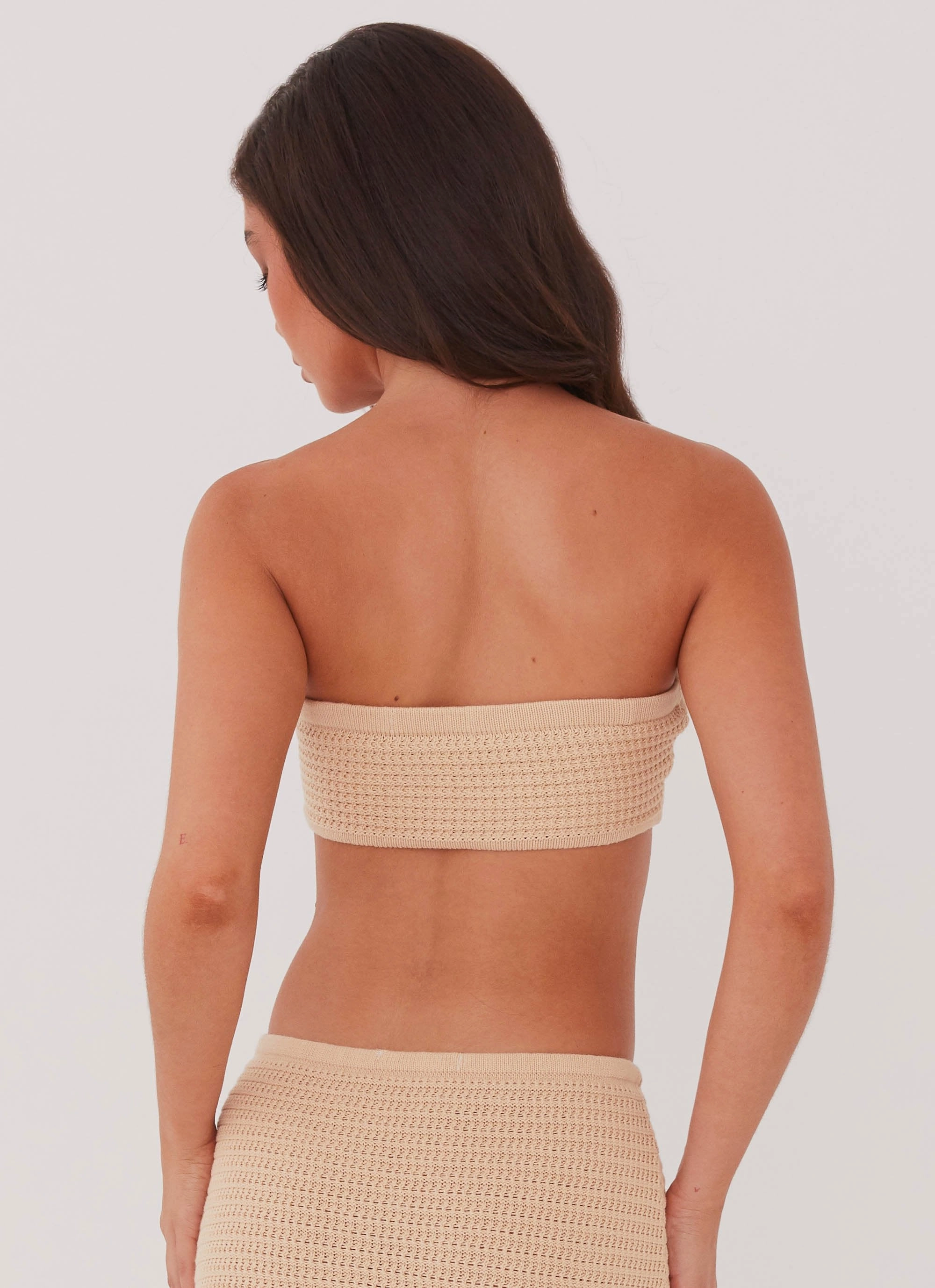OdorResistantTechnology Emaline Knit Bandeau Top - Beige