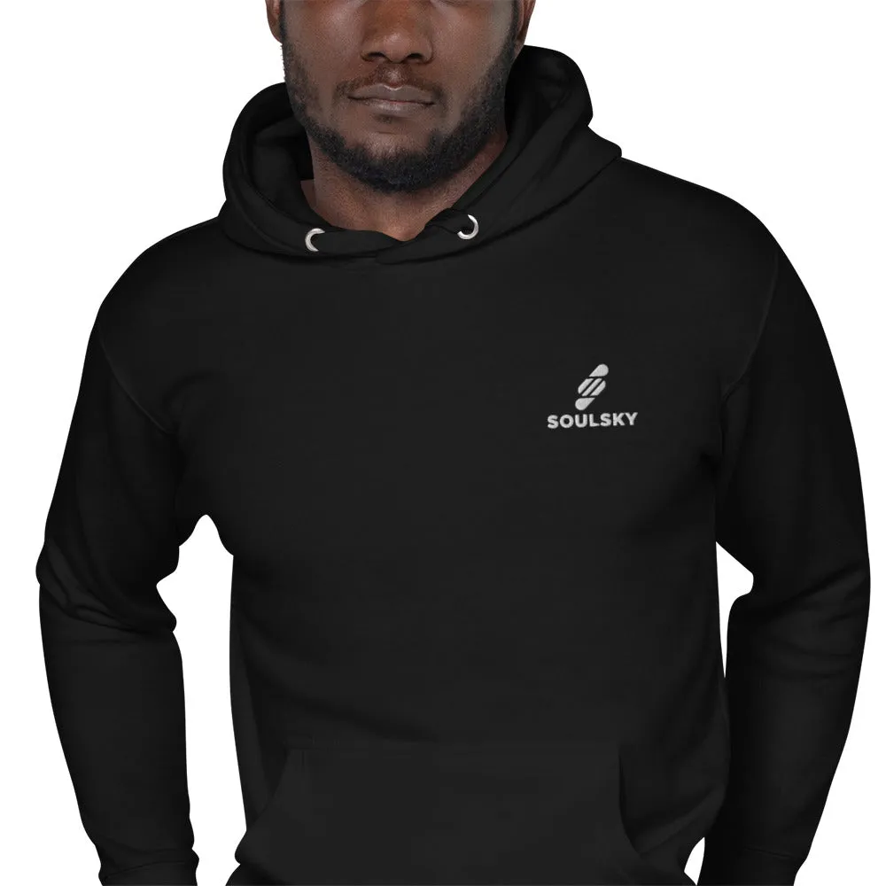 Embroidered Logo Popover Hoodie - Black