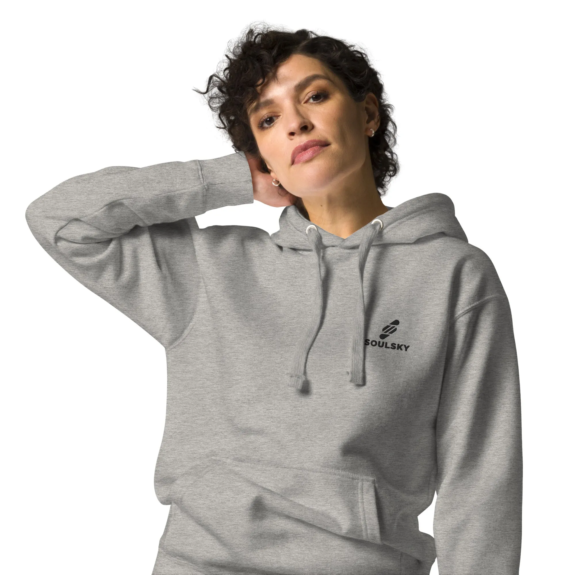 Embroidered Logo Popover Hoodie - Light Gray