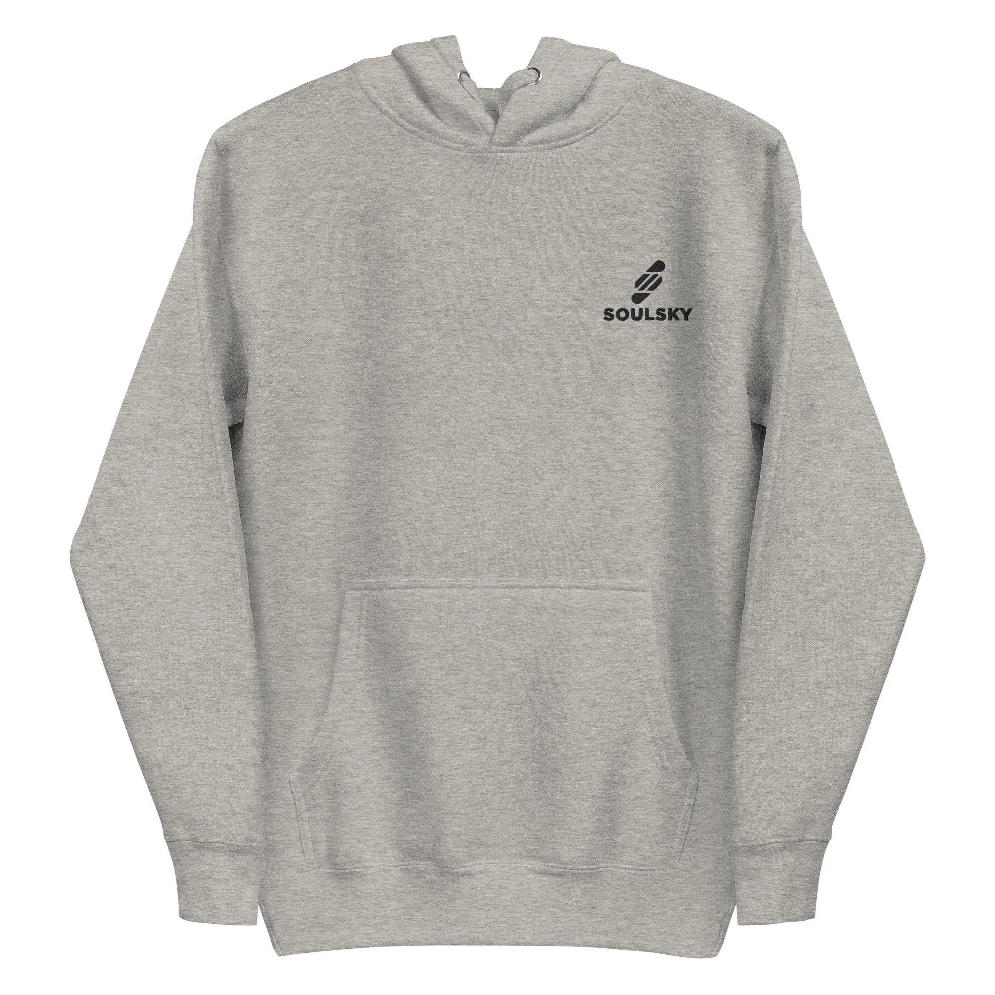 Embroidered Logo Popover Hoodie - Light Gray