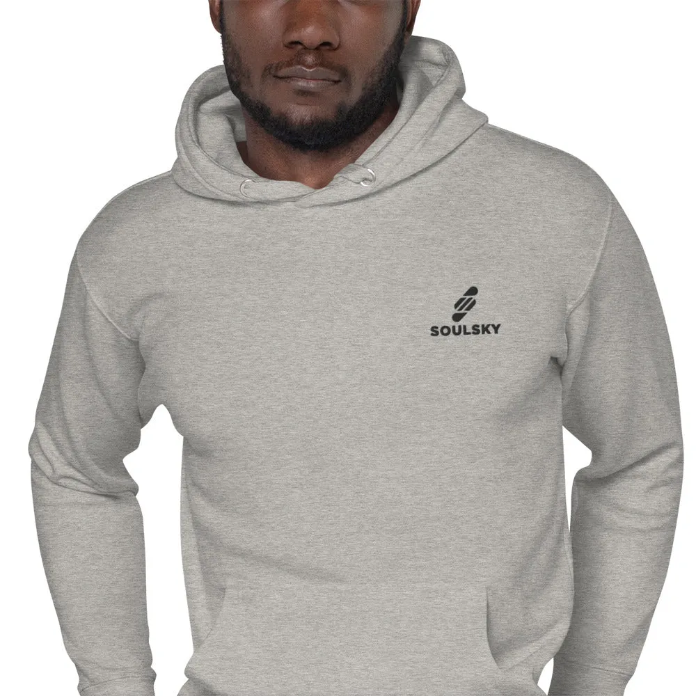Embroidered Logo Popover Hoodie - Light Gray
