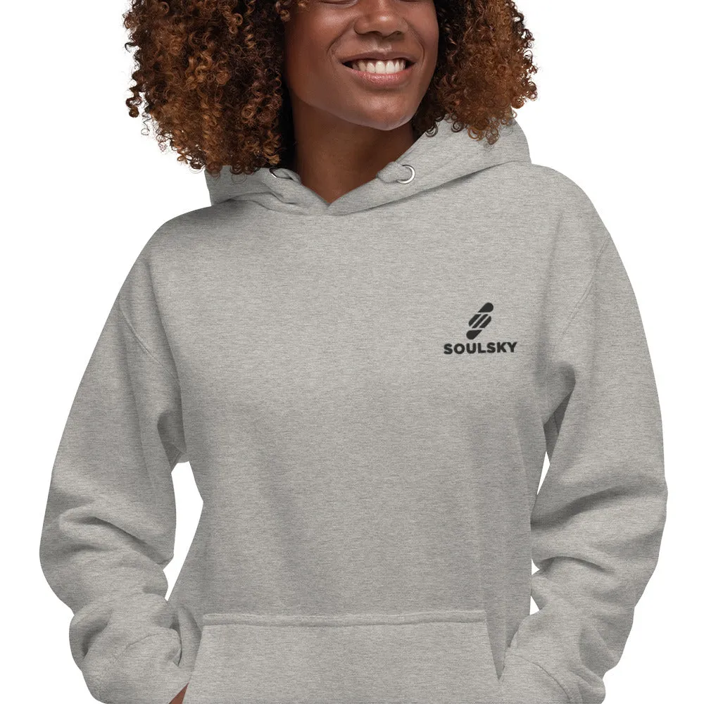 Embroidered Logo Popover Hoodie - Light Gray
