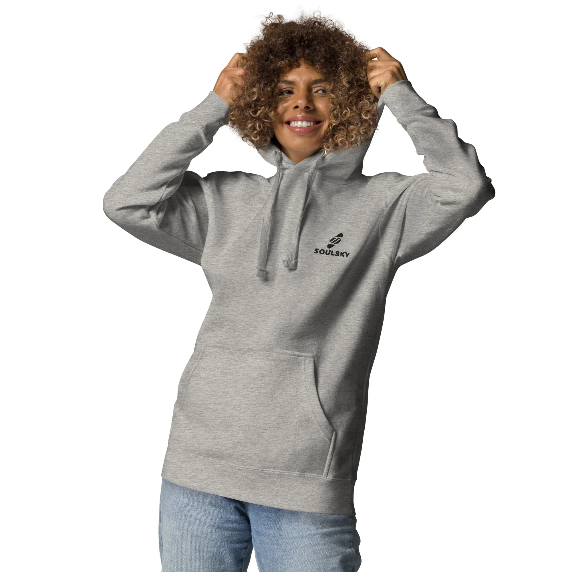 Embroidered Logo Popover Hoodie - Light Gray