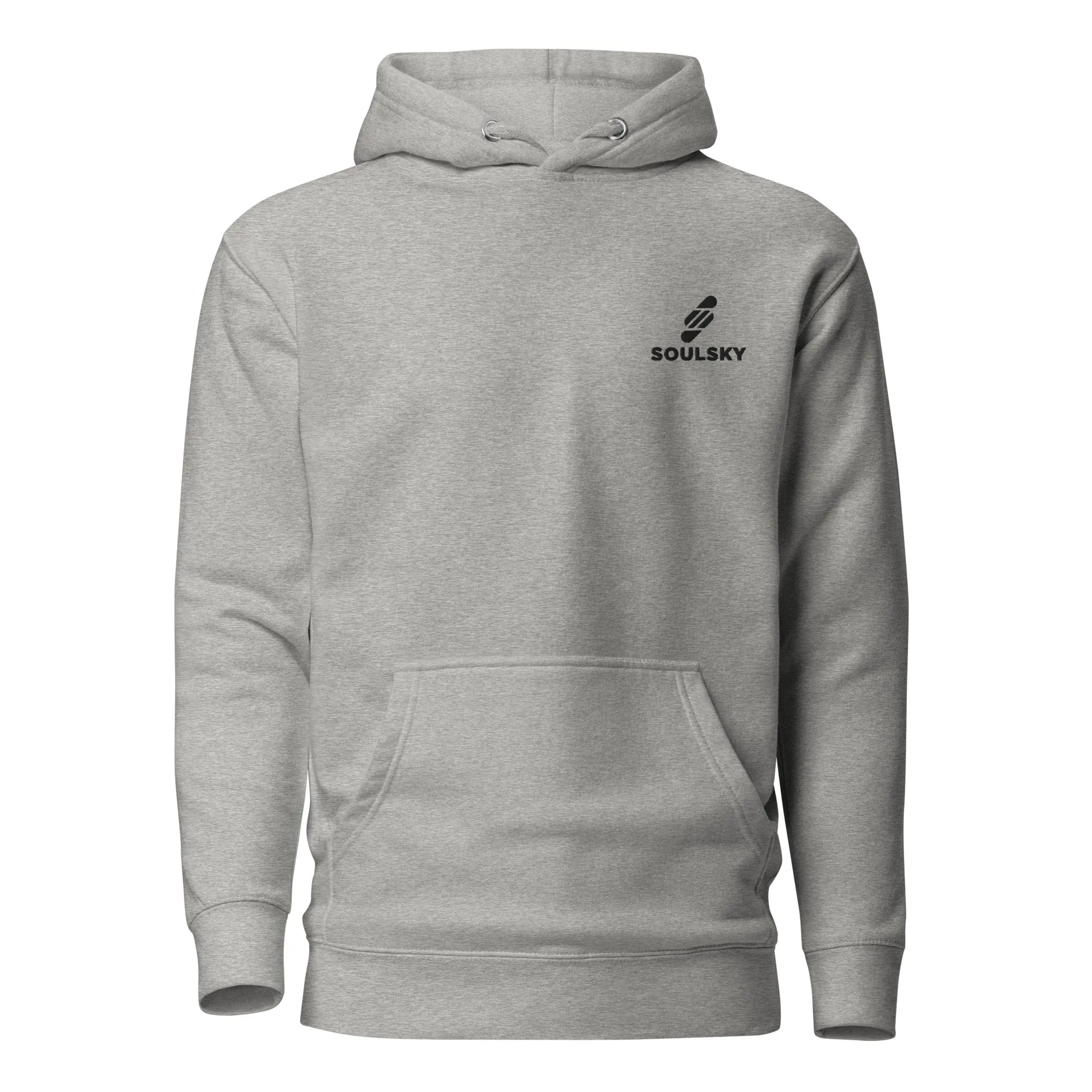 Embroidered Logo Popover Hoodie - Light Gray