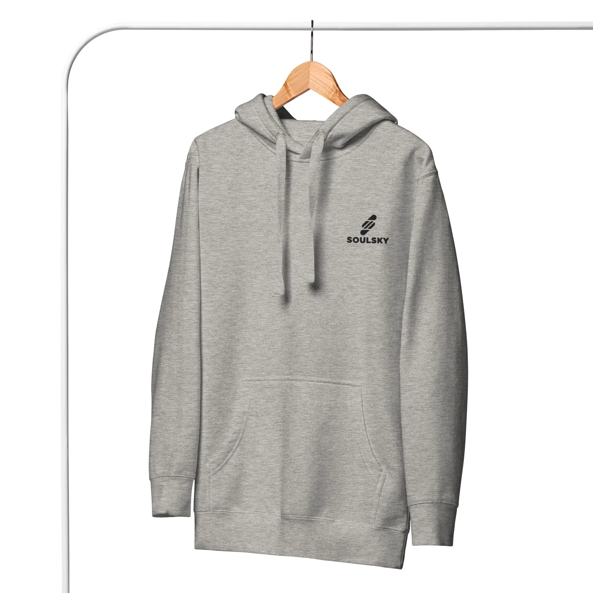 Embroidered Logo Popover Hoodie - Light Gray