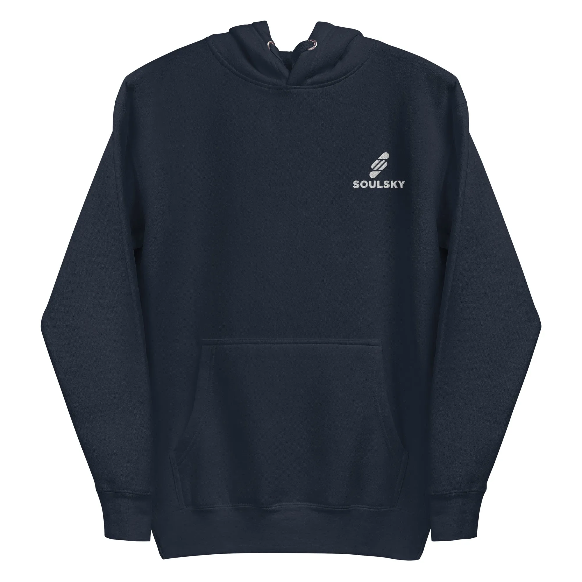 Embroidered Logo Popover Hoodie - Navy Blue