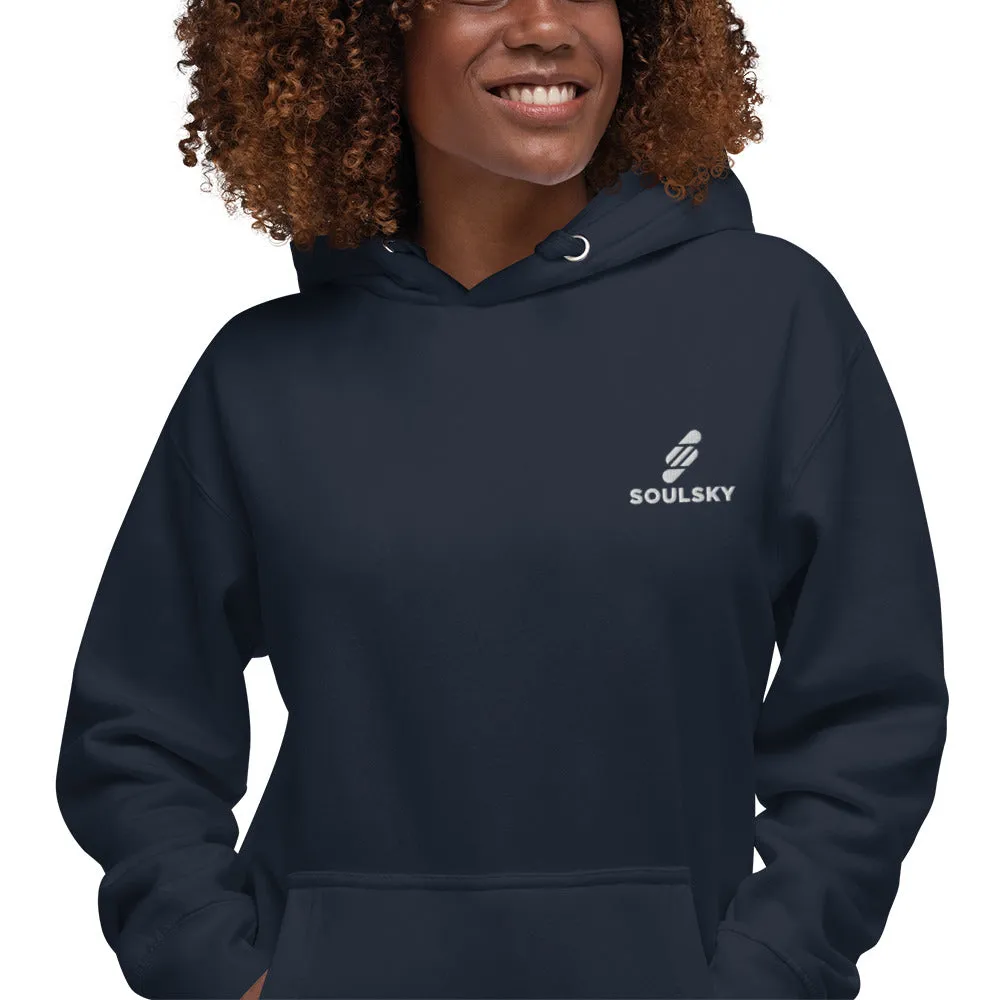 Embroidered Logo Popover Hoodie - Navy Blue