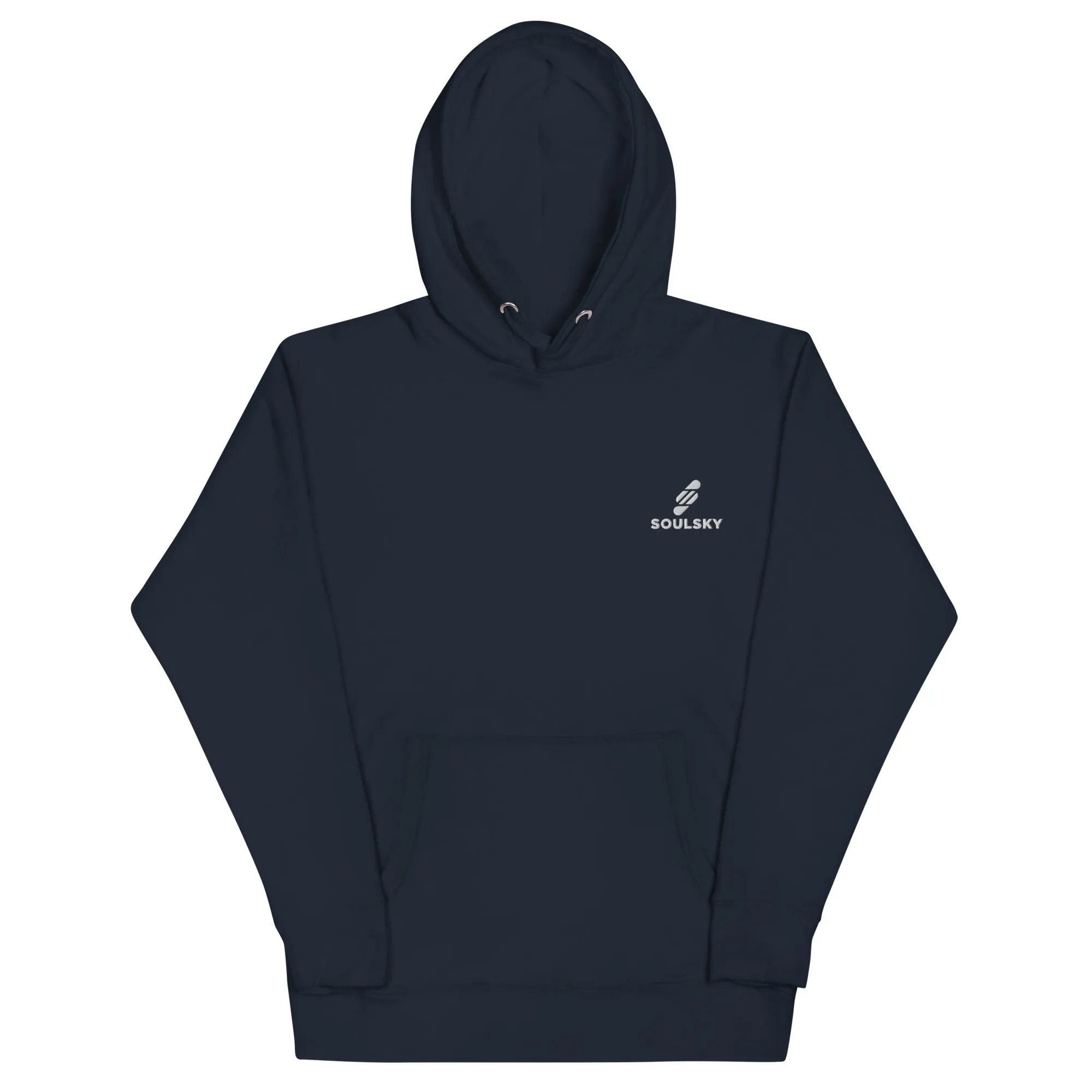 Embroidered Logo Popover Hoodie - Navy Blue