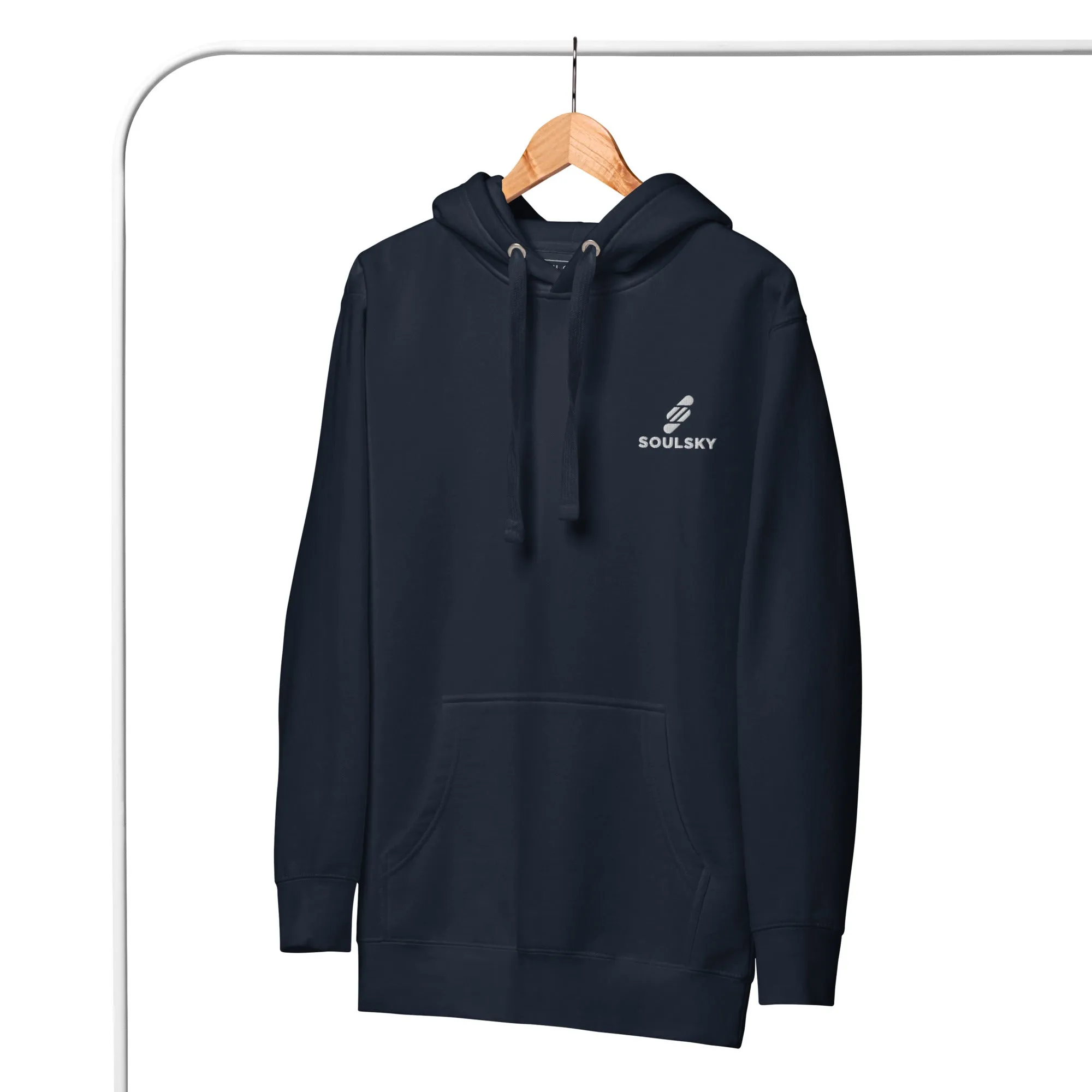 Embroidered Logo Popover Hoodie - Navy Blue