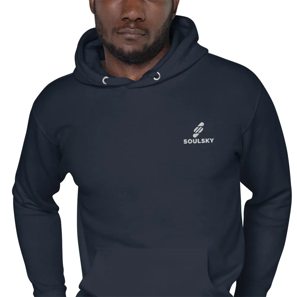 Embroidered Logo Popover Hoodie - Navy Blue
