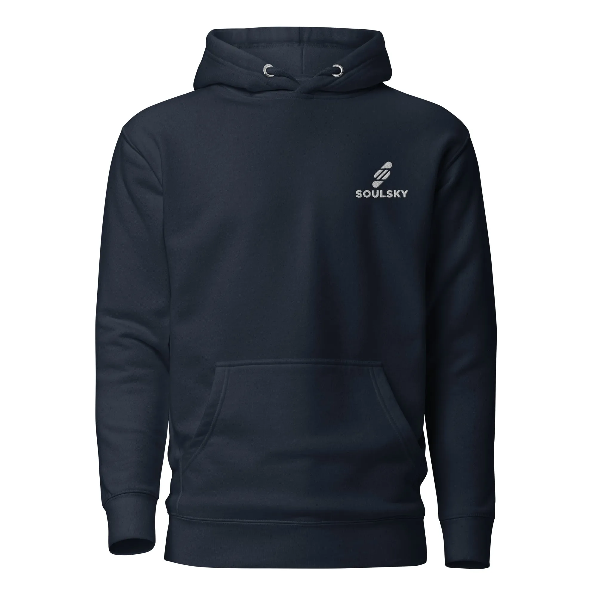Embroidered Logo Popover Hoodie - Navy Blue
