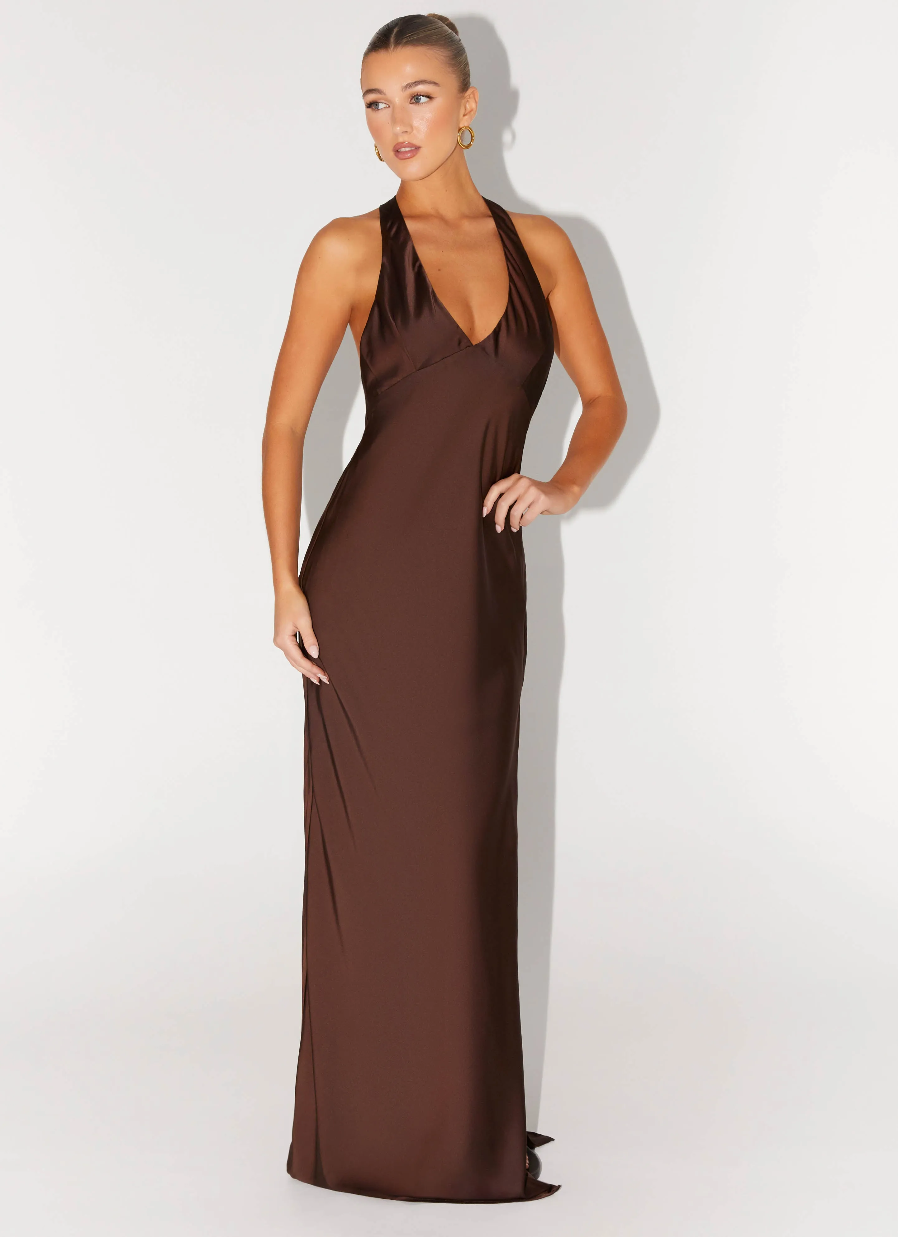Angie Maxi Dress - Chocolate Casual Essential french chic
