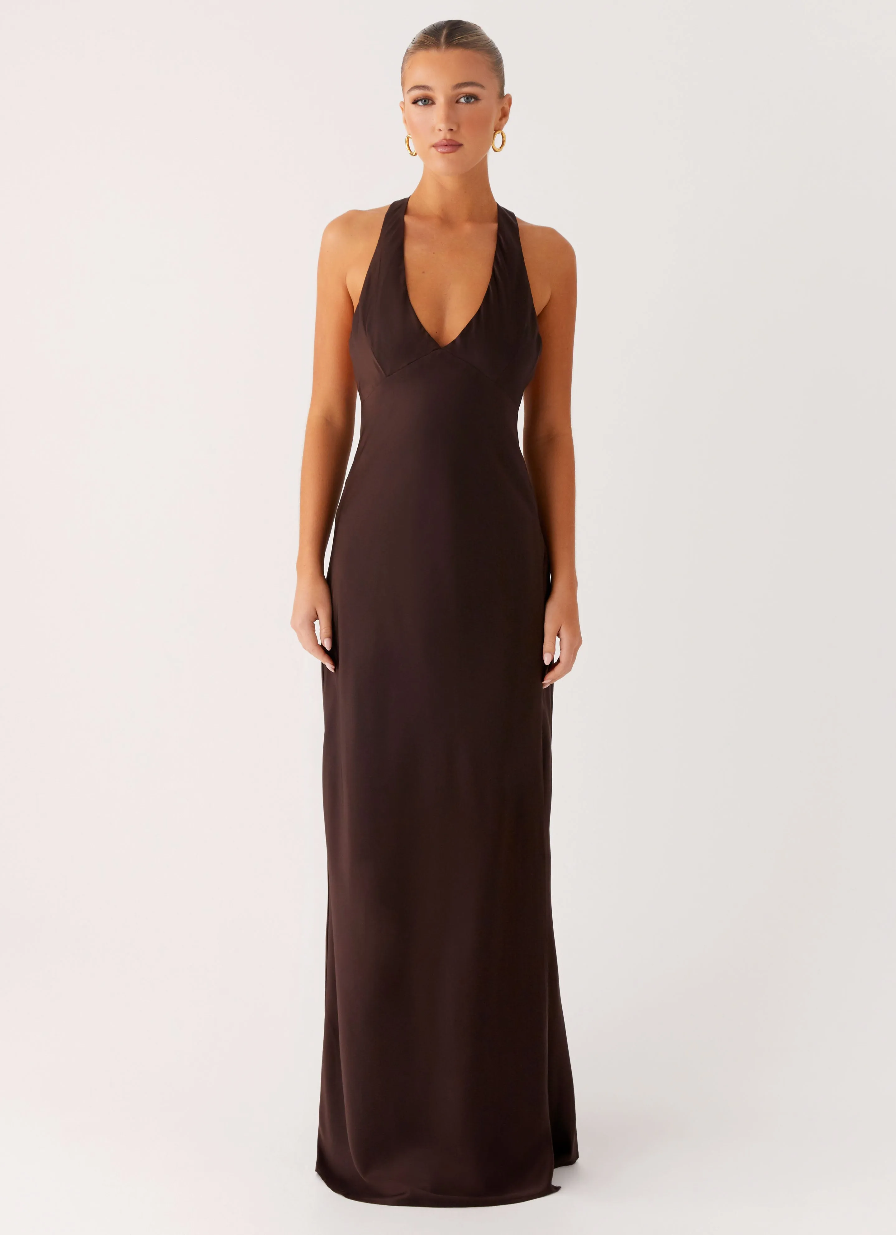 HypoallergenicFiber Sophisticated Elegance Angie Maxi Dress - Chocolate