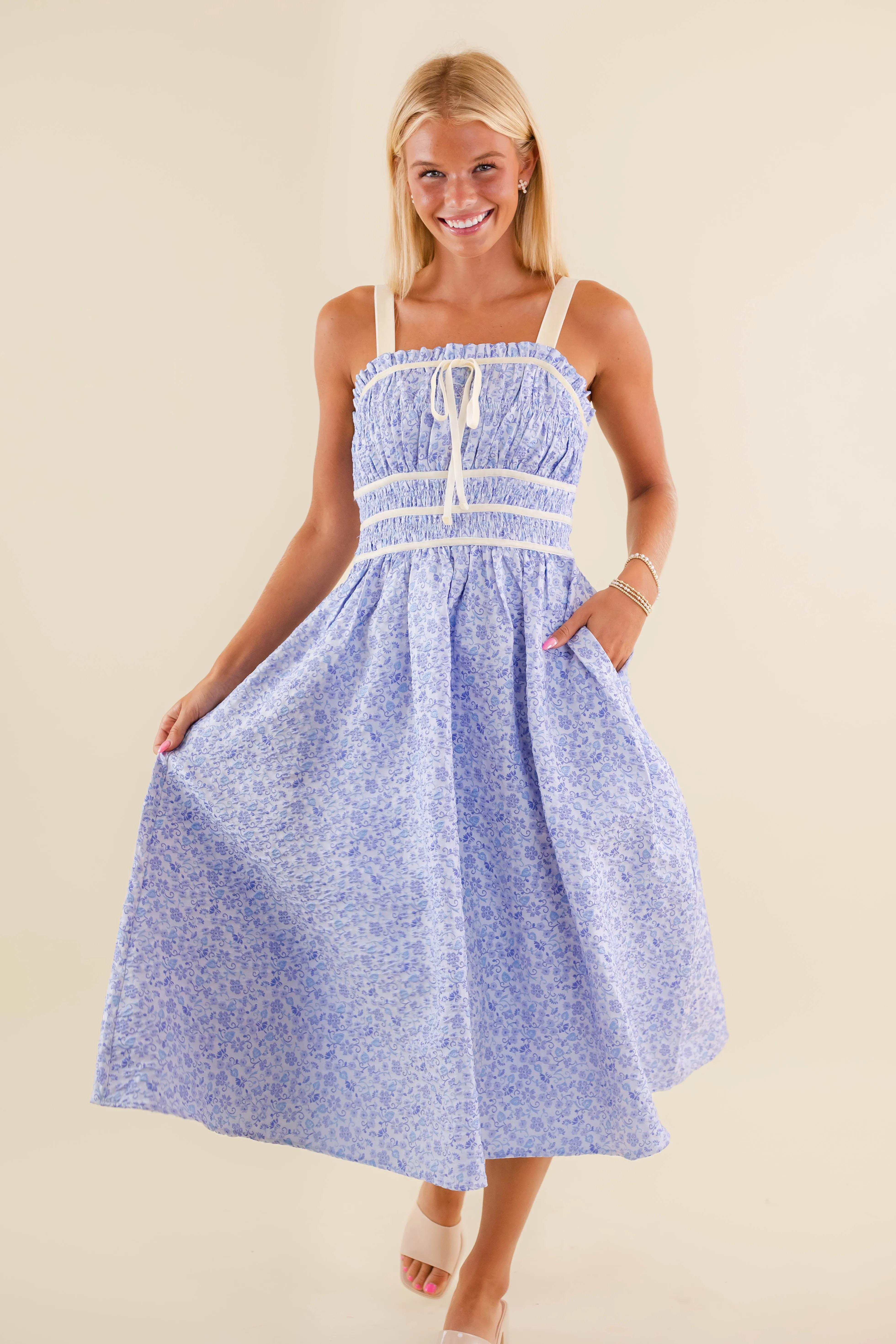 Quick Fit Outfit Boost Girls Day Midi Dress-Blue