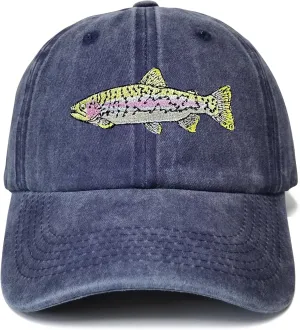 Embroidered Rainbow Trout Fish Hats