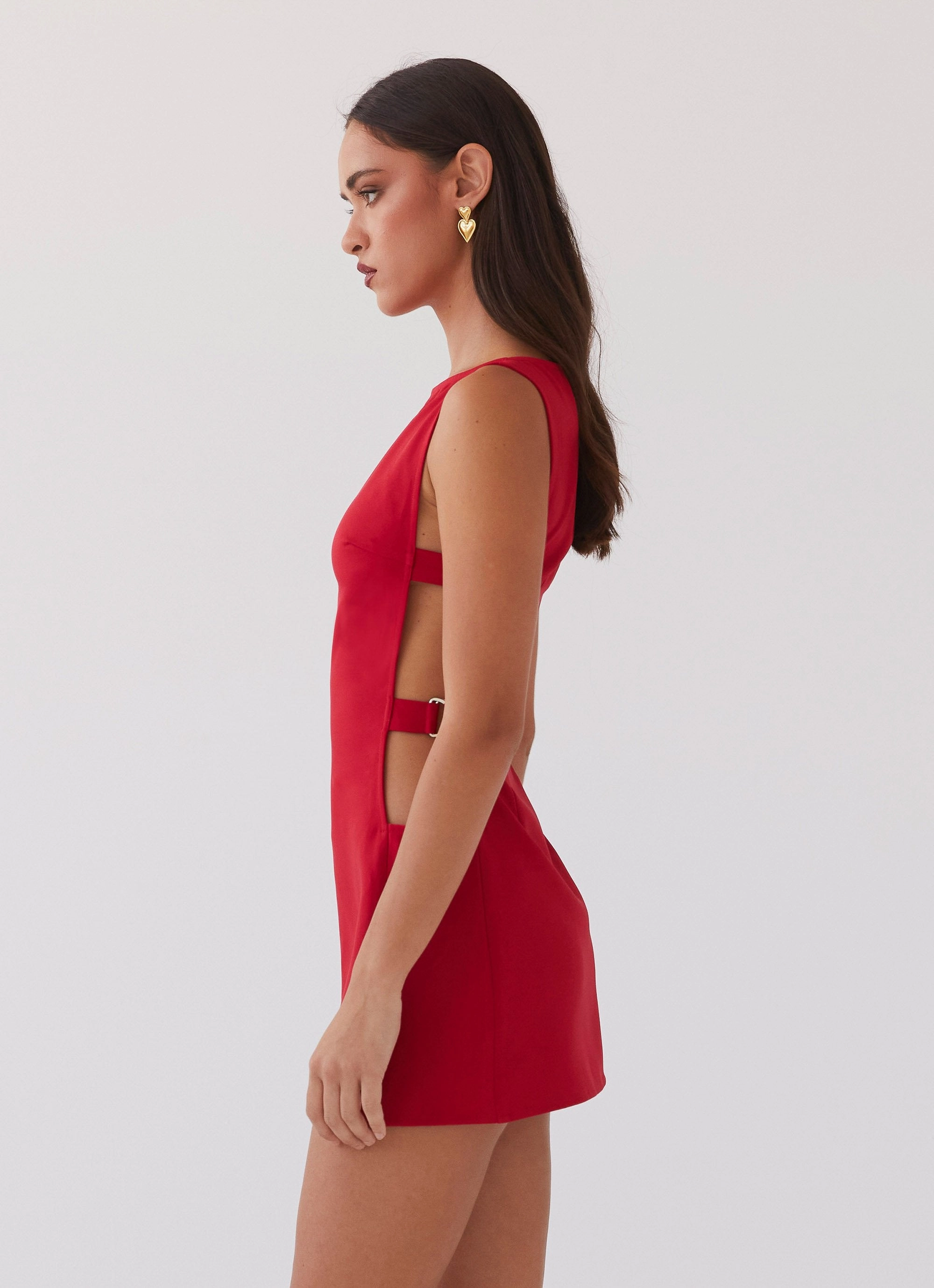 Clean Edge Cherish You Buckle Mini Dress - Red