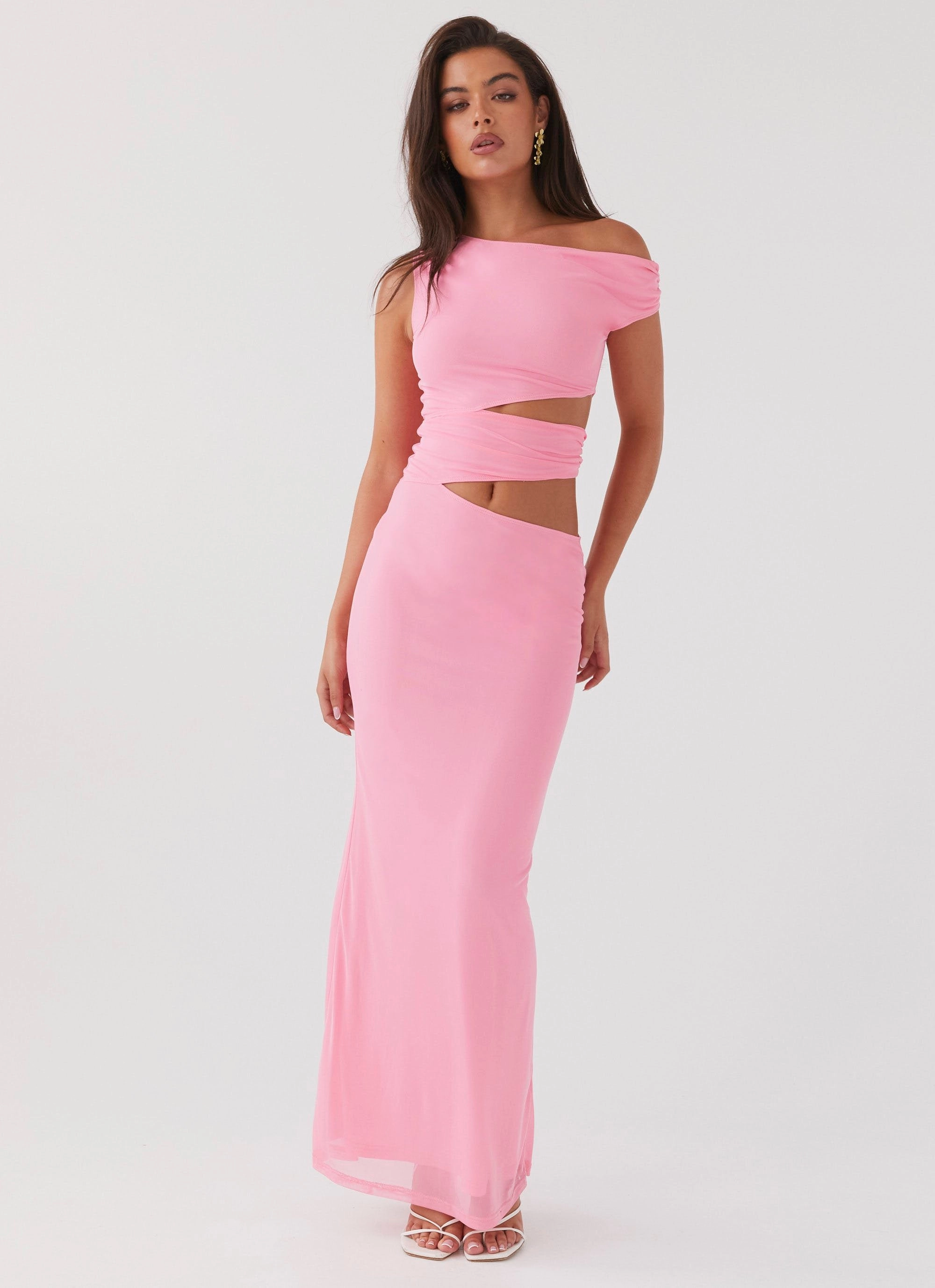 Polished Design Margot One Shoulder Maxi Dress - Candy