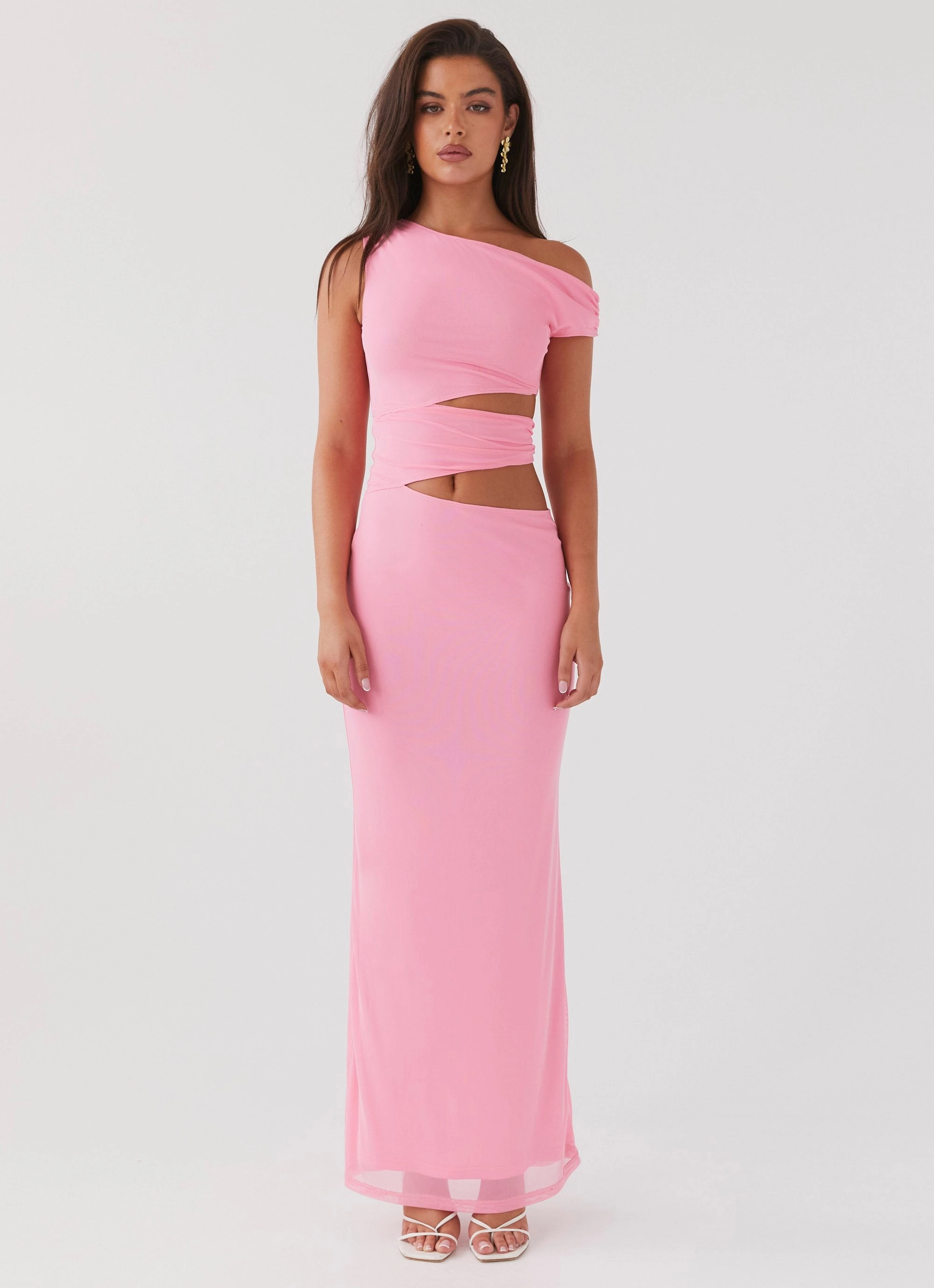 Tall Girl Margot One Shoulder Maxi Dress - Candy