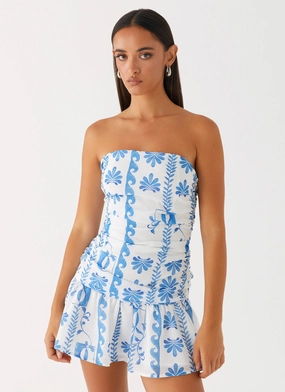 Carmel Mini Dress - Floral Wave Street Elegance Beach Moment