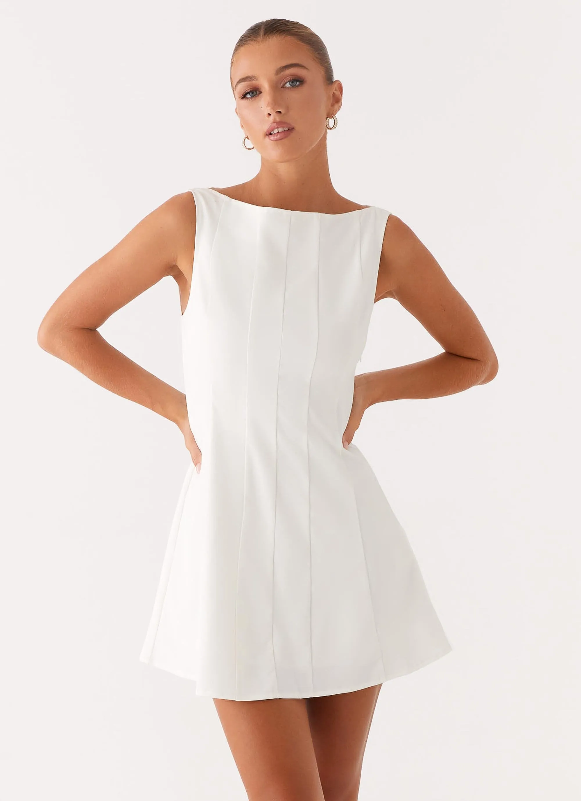 Day Magic Warm Pink Emelie Mini Dress - White