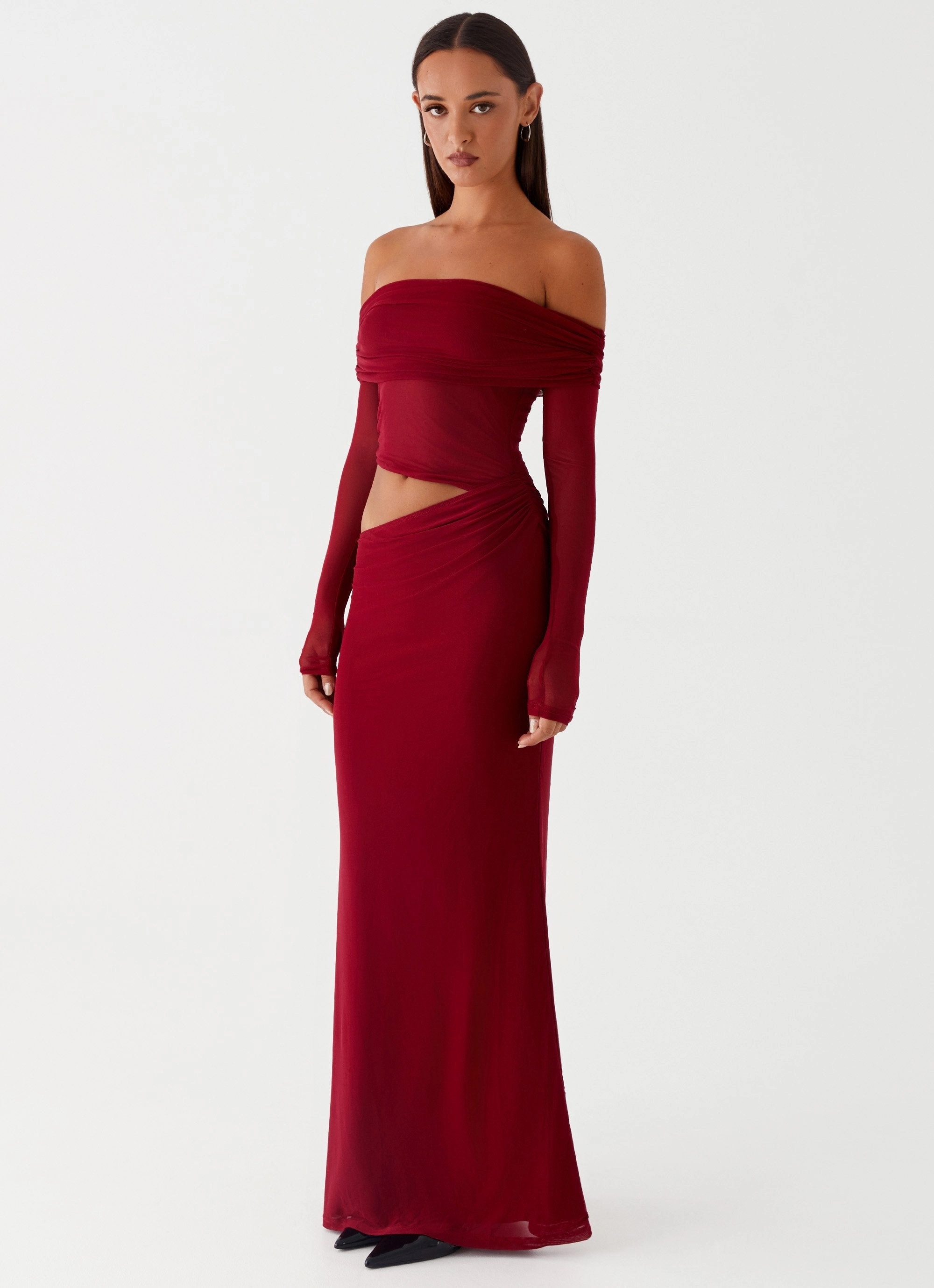 Emery Maxi Dress - Cherry Red Texture Mood
