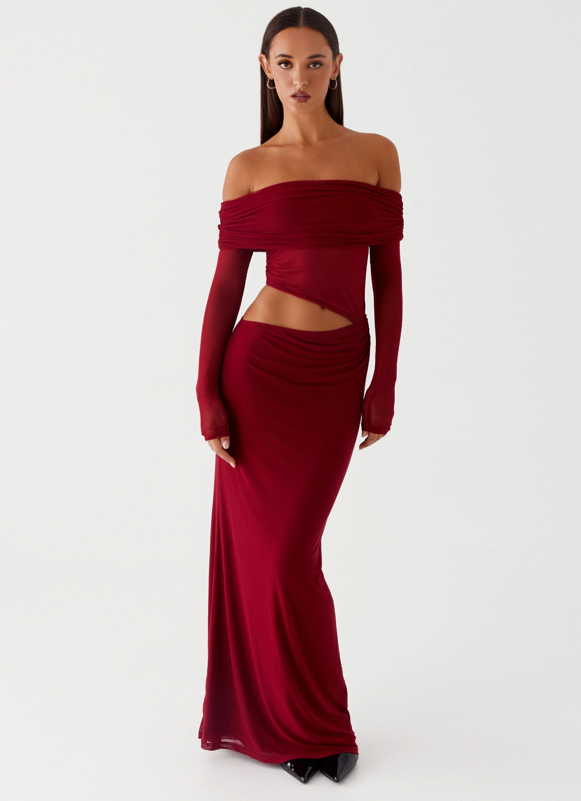 Emery Maxi Dress - Cherry Red Lightweight Wear Relax Motion
