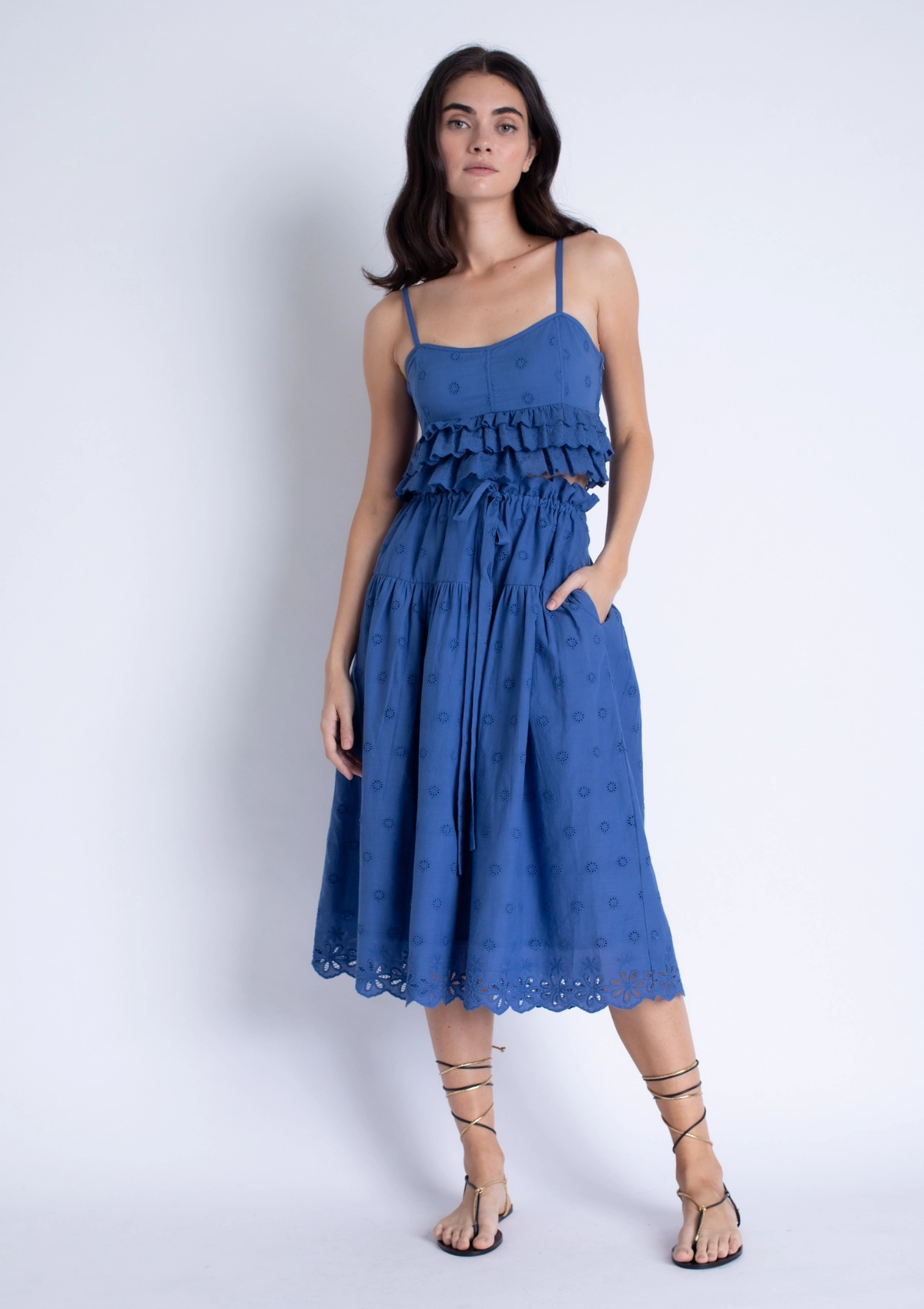 Emilia Skirt Flat Lock Stitching Relaxed Style