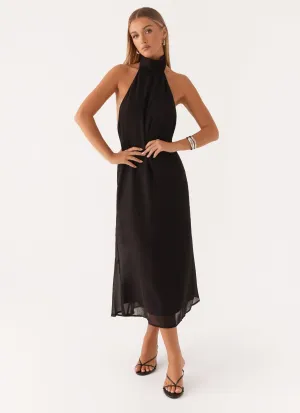 breathable fabric dress Travel Option Emmalyn Midi Dress - Black