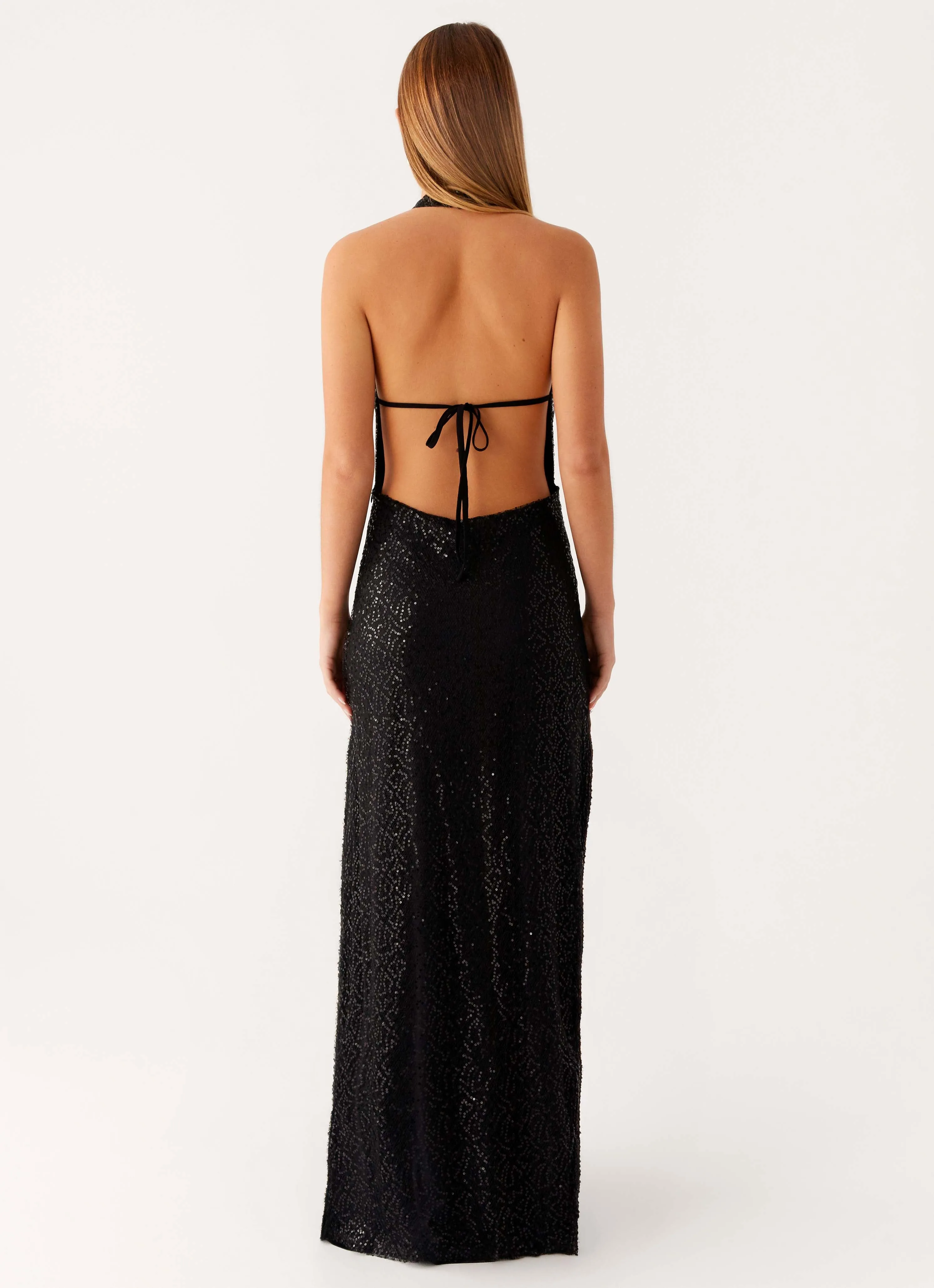Empire Sequin Maxi Dress - Black Red-Carpet City Layers