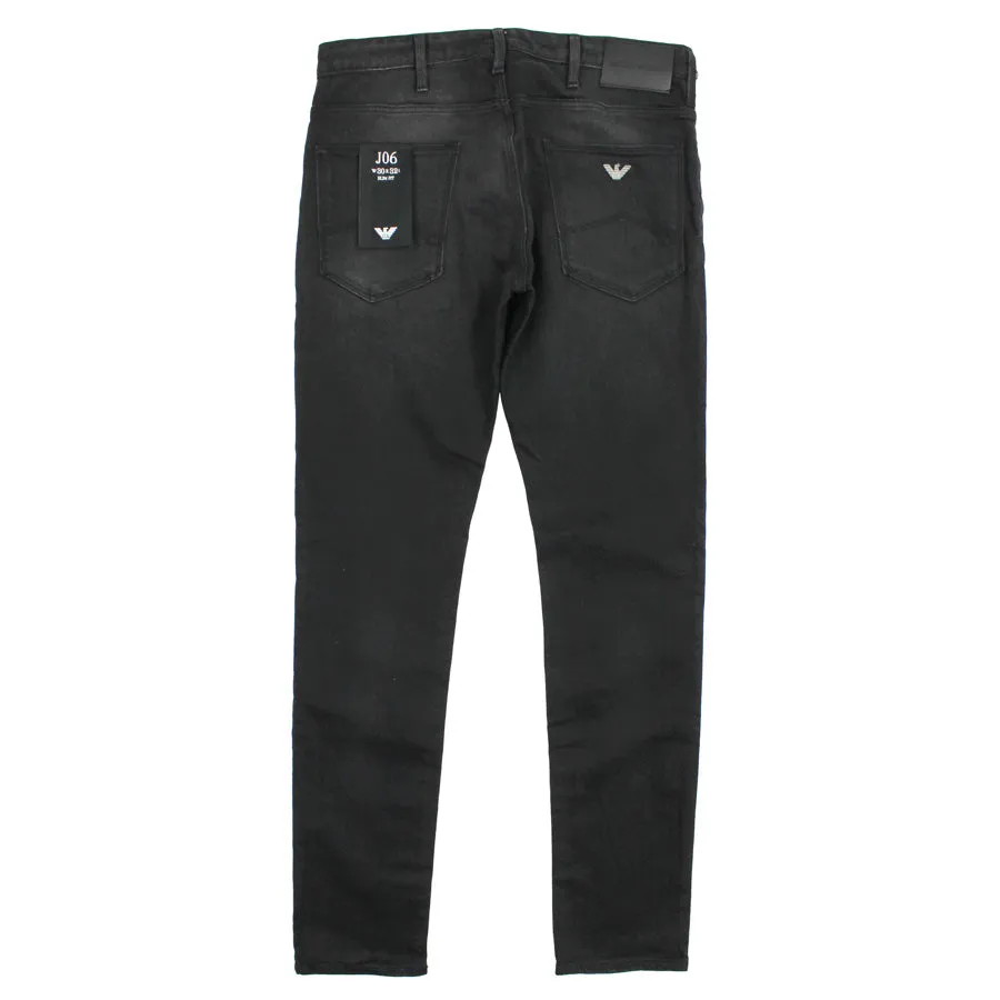 Emporio Armani - J06 Slim Fit Jeans in Washed Black