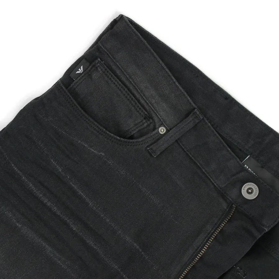 Emporio Armani - J06 Slim Fit Jeans in Washed Black