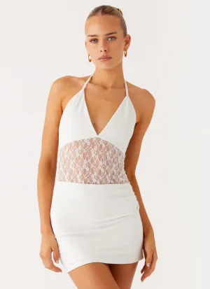 Airy Movement Enchant Lace Mini Dress - Ivory