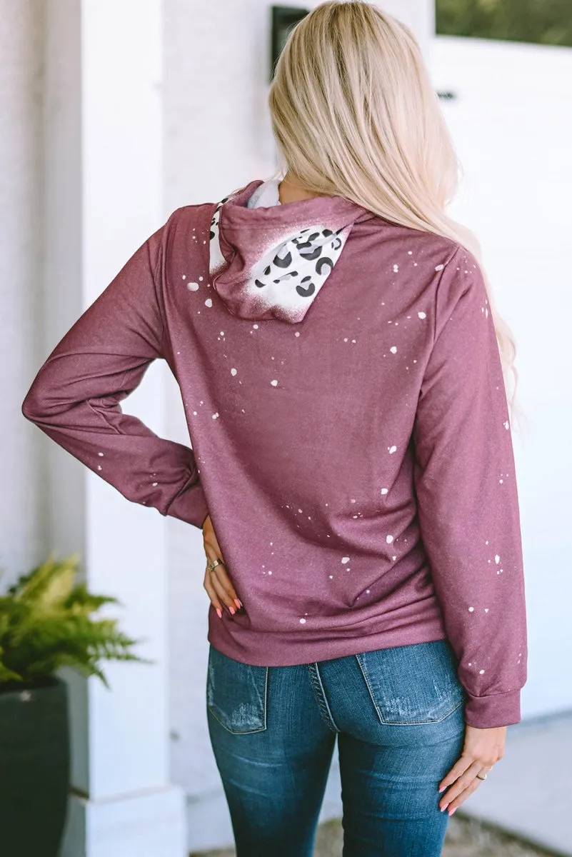 Enchanting Forest Leopard Print Drawstring Hoodie