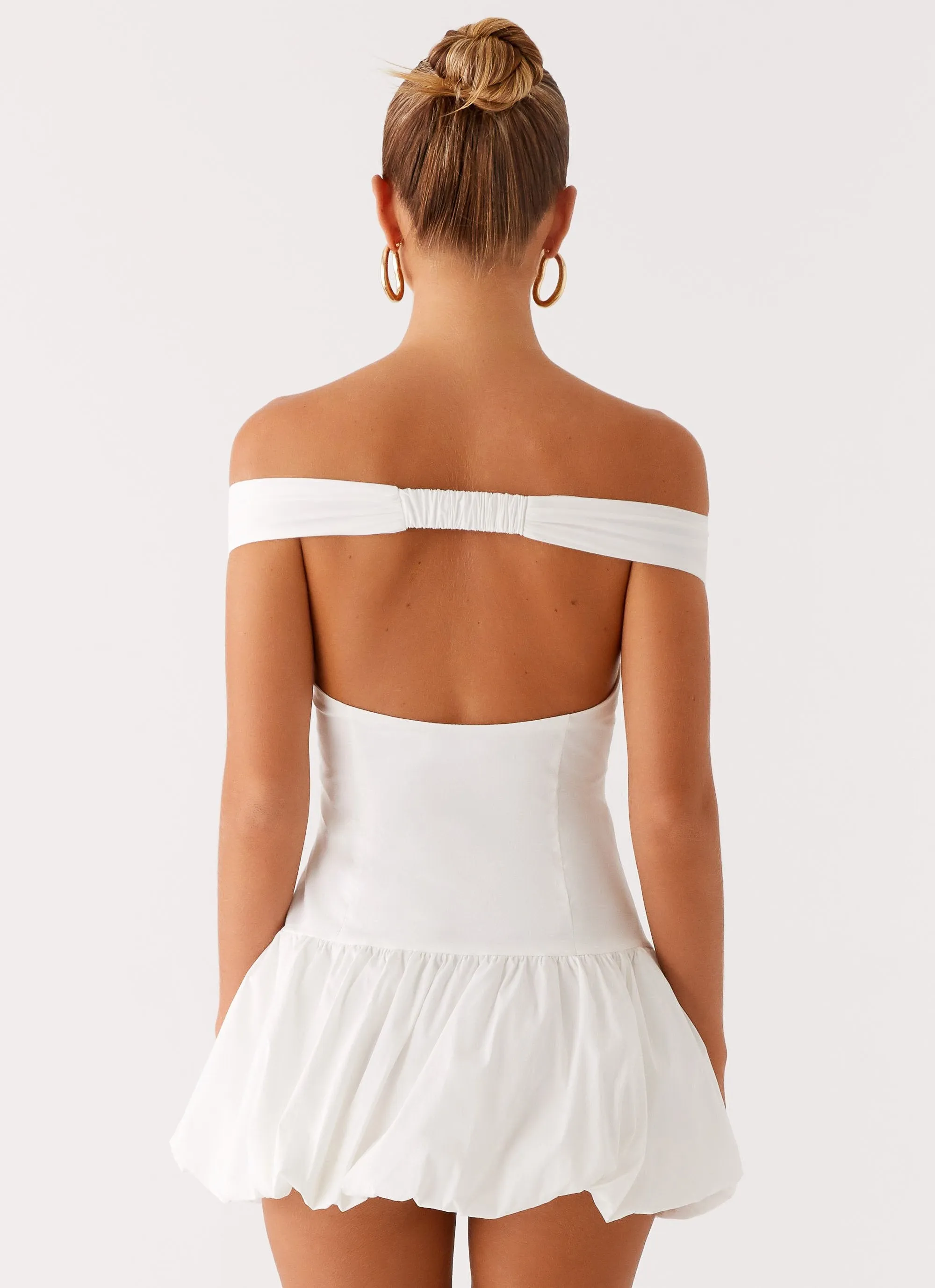 Endless Romance Off Shoulder Mini Dress - White Refined Style
