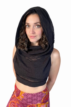 Relaxed Silhouette Double Needle Stitching Enigma hood Top
