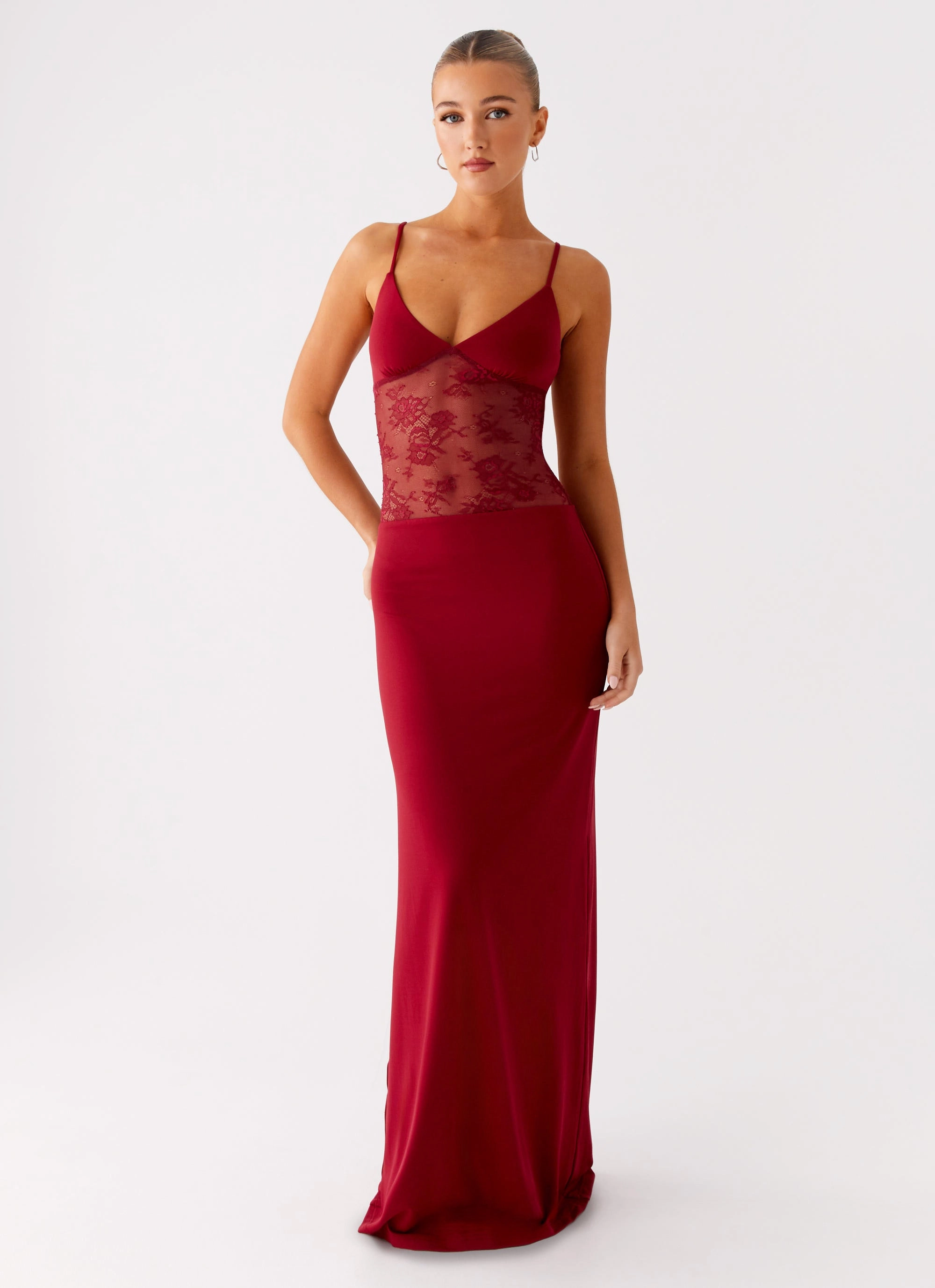 Envy Maxi Dress - Maroon Glam Touch Countryside-Style