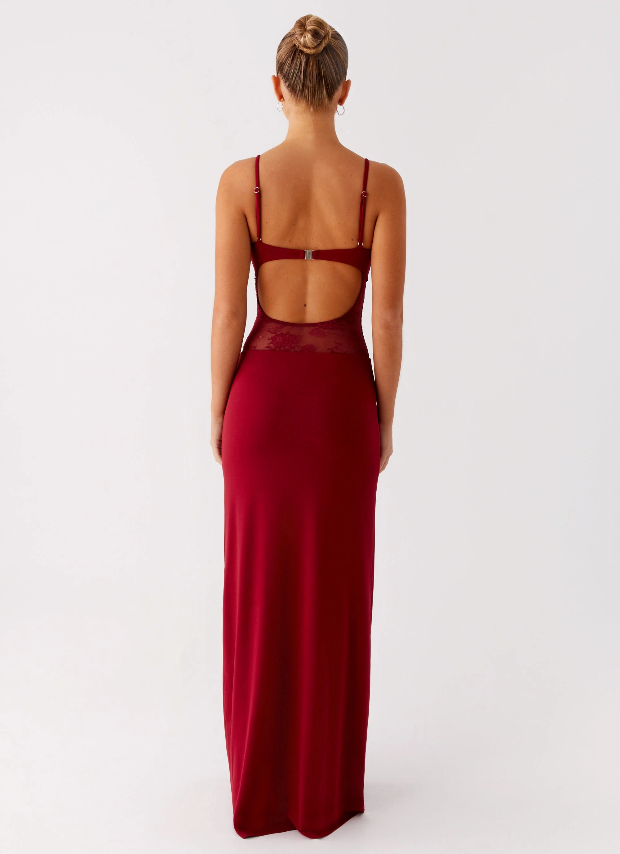 Soft Motion Sheer Light Envy Maxi Dress - Maroon
