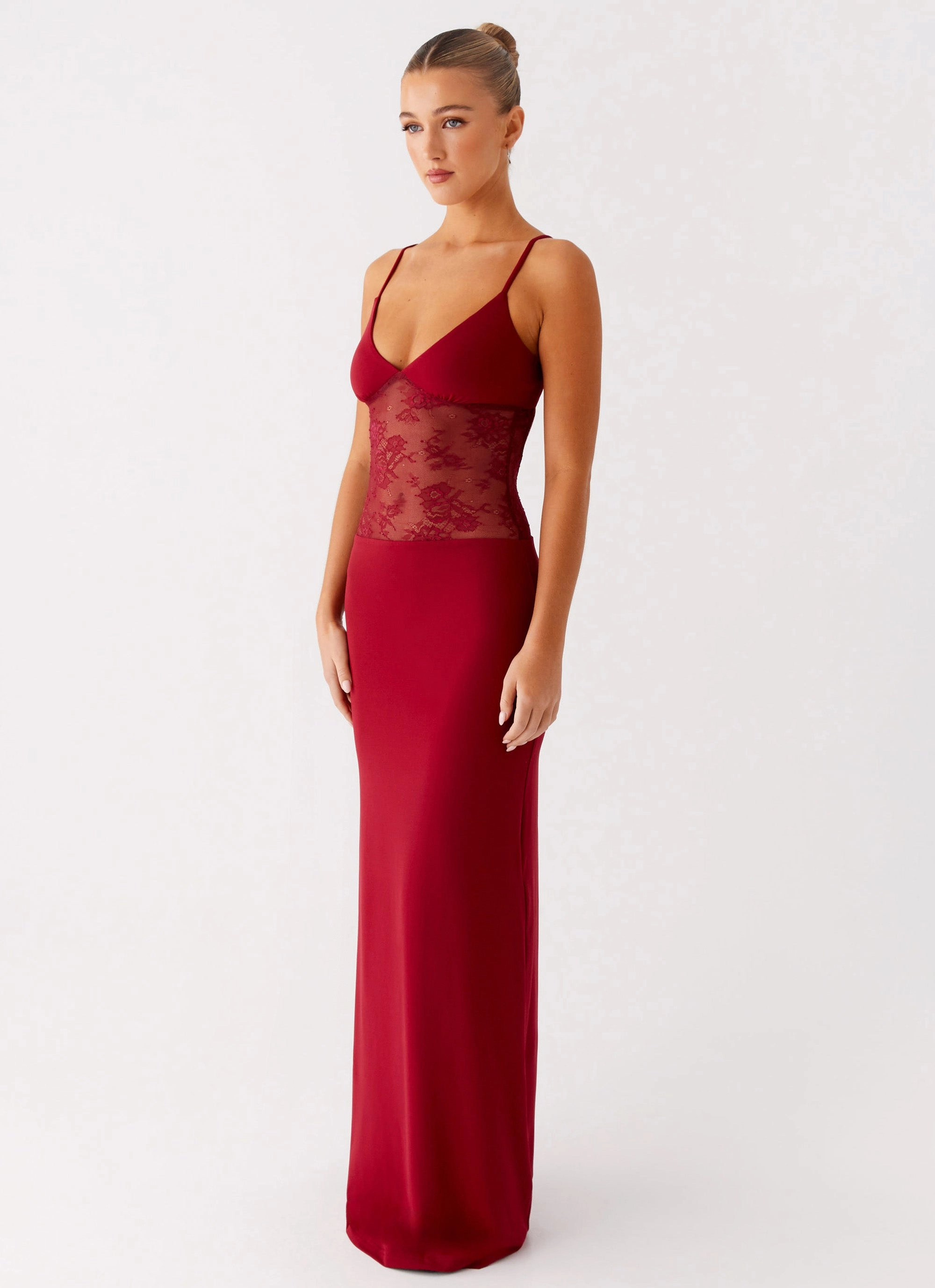 Dreamy Presence Crisp Finish Envy Maxi Dress - Maroon