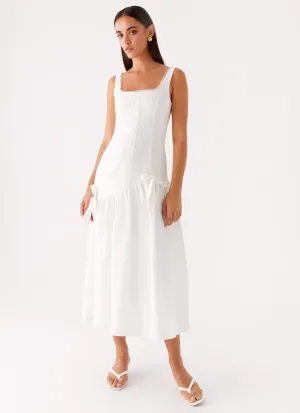 Esmerelda Midi Dress - White Grace Color