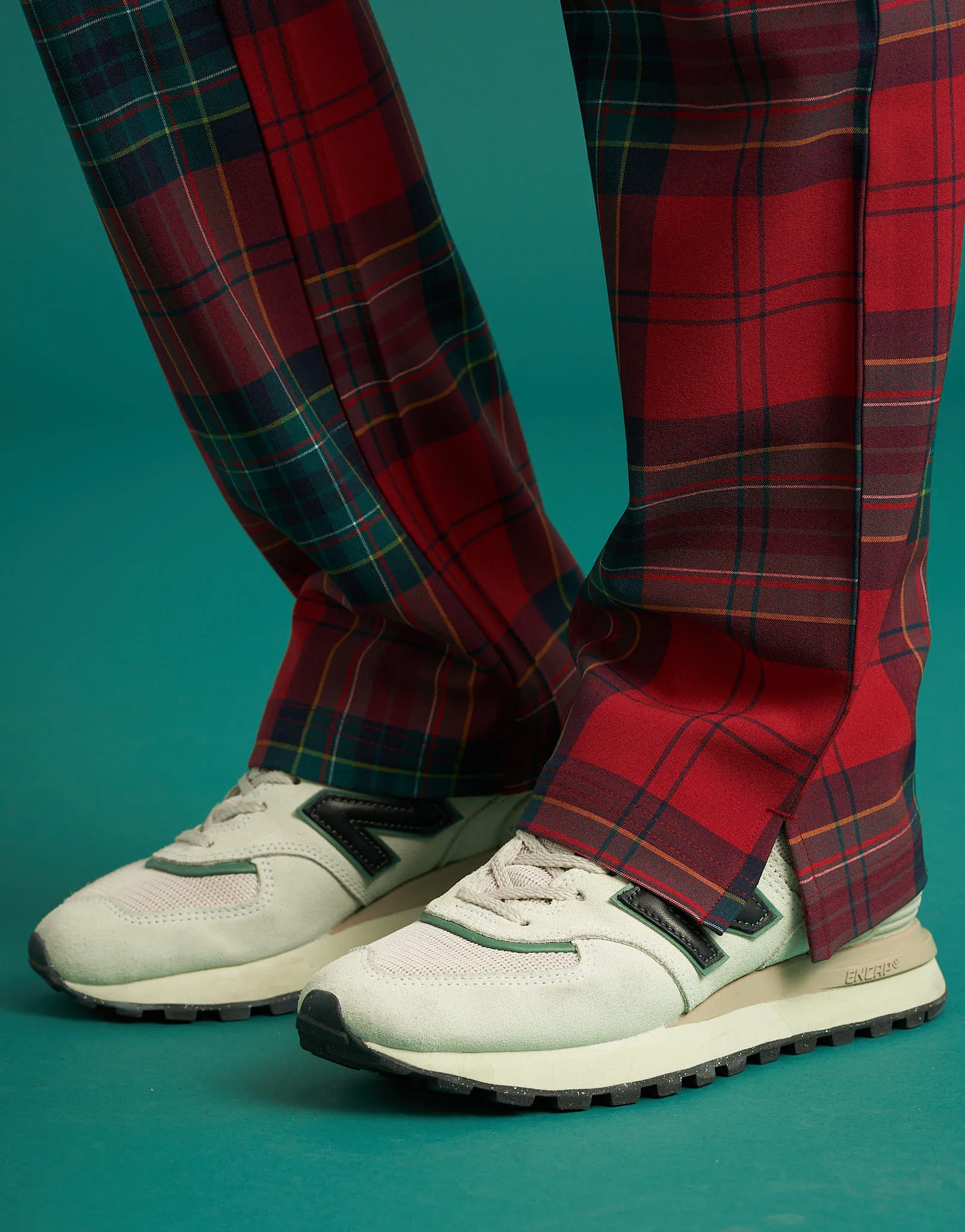 Essential Multi-Pocket Scrub Pants - Christmas Red Tartan