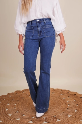 ReinforcedKnees Totally Far Out Denim Flares