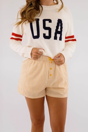 Performance Design Fit Stylish Wear Very Fitting Shorts-Yellow Stripe