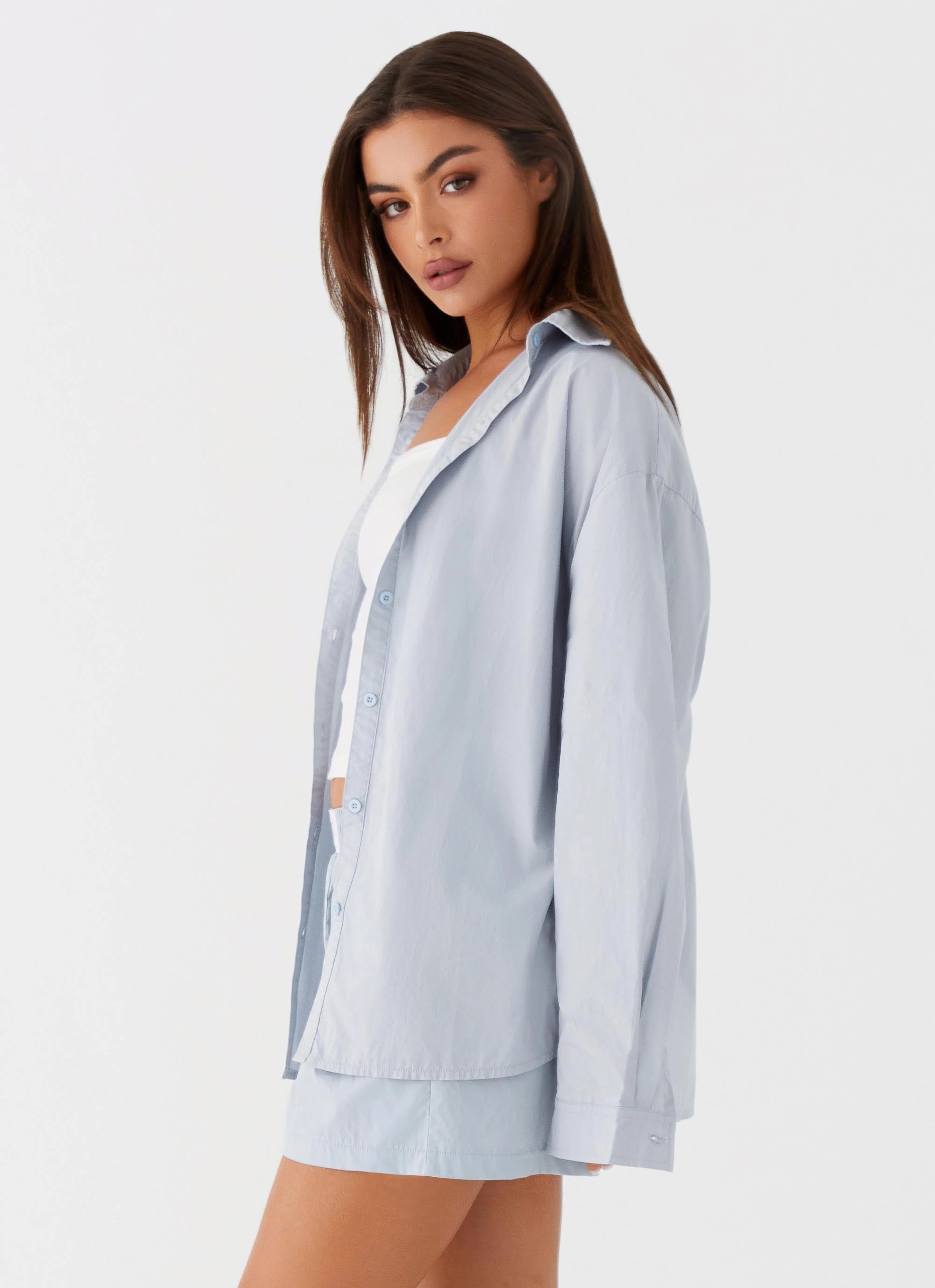 Four Way Stretch Emelda Long Sleeve Shirt - Blue