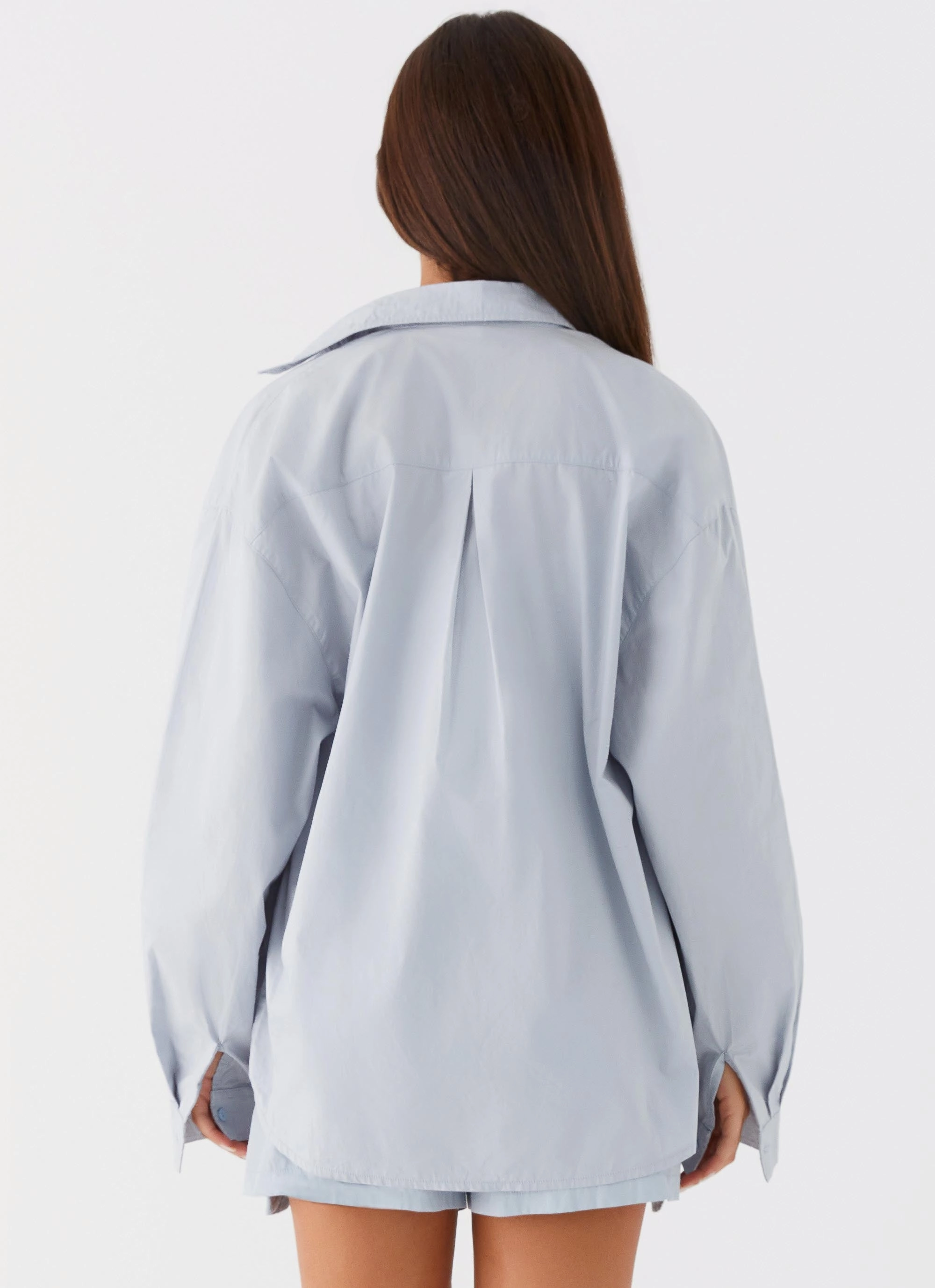 Emelda Long Sleeve Shirt - Blue High Collar Style Heat Keep